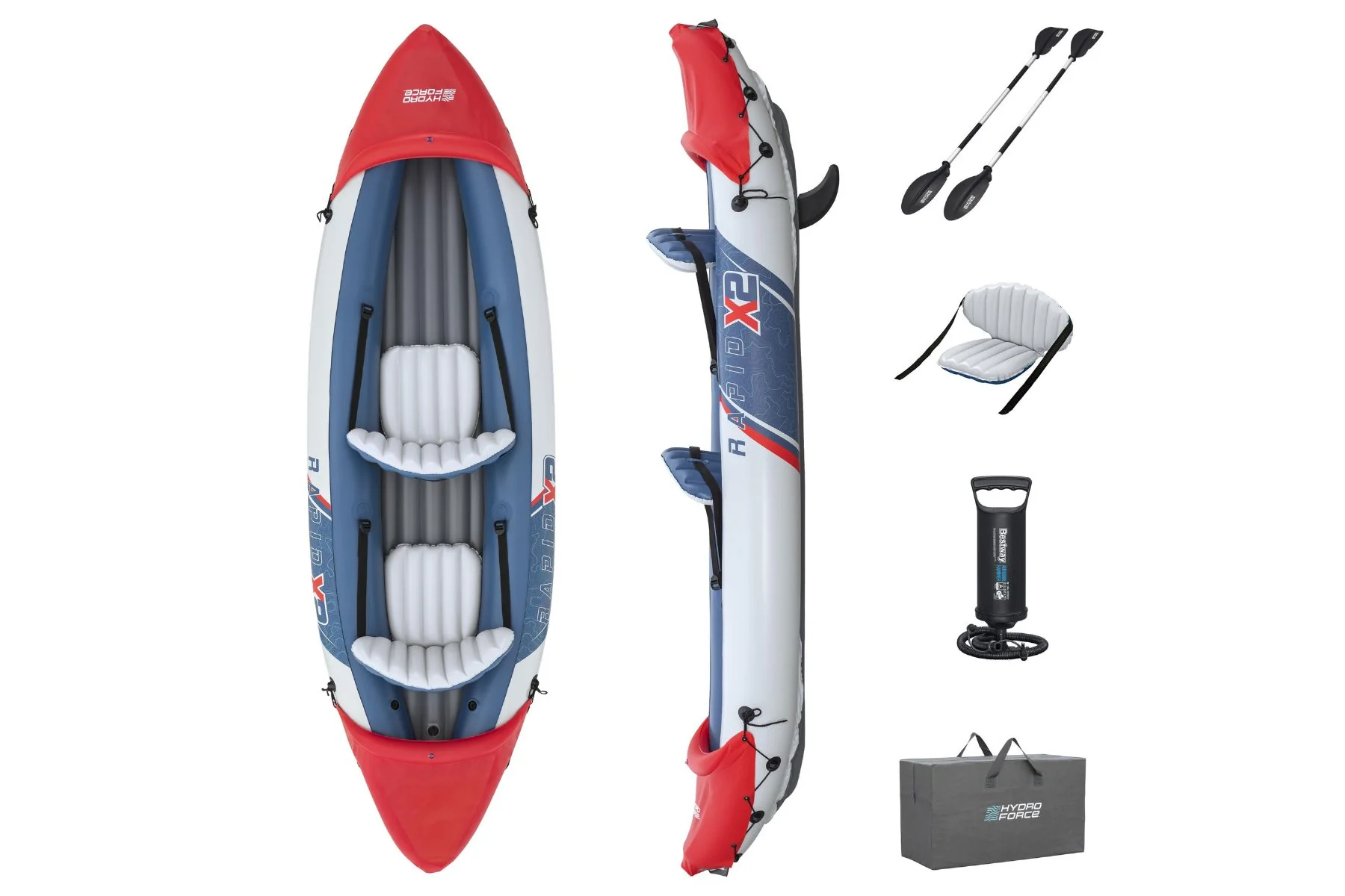 Hydro-force 2 Person Inflatable Kayak Set - Rapid X2 - Image 3