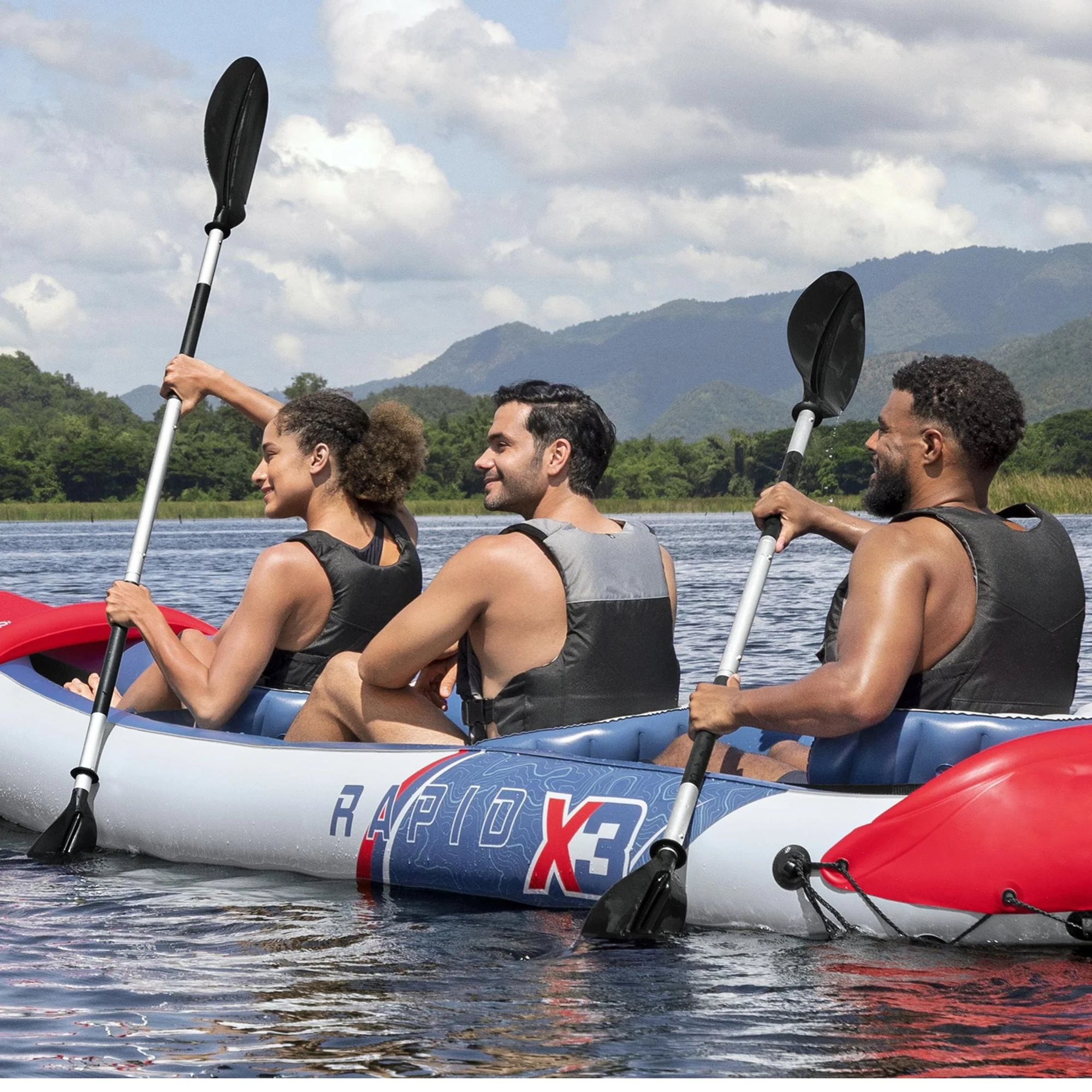 Hydro-Force 3 Person Inflatable Kayak Set - Rapid X3 - Image 2
