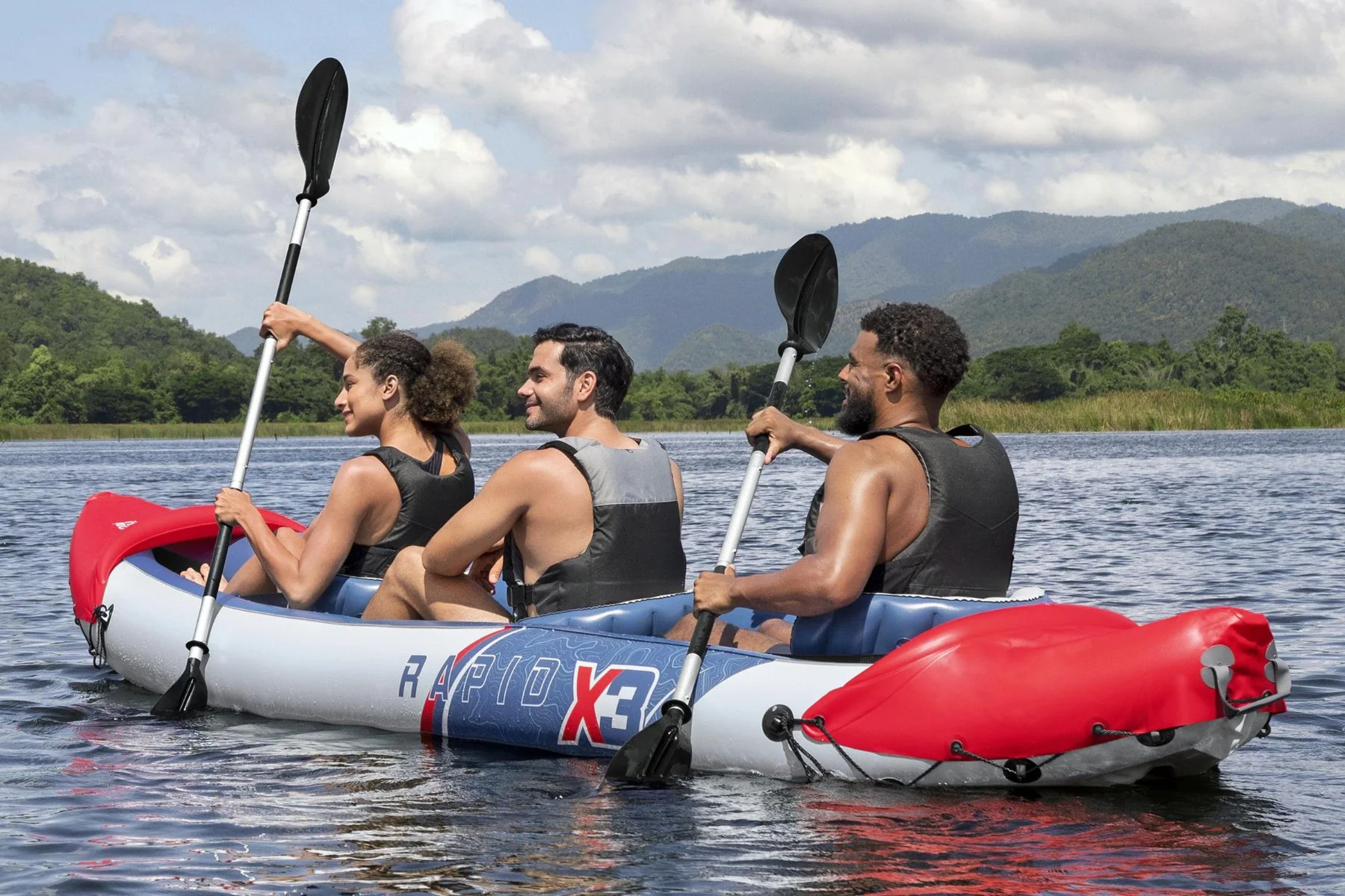 Hydro-Force 3 Person Inflatable Kayak Set - Rapid X3 - Image 4