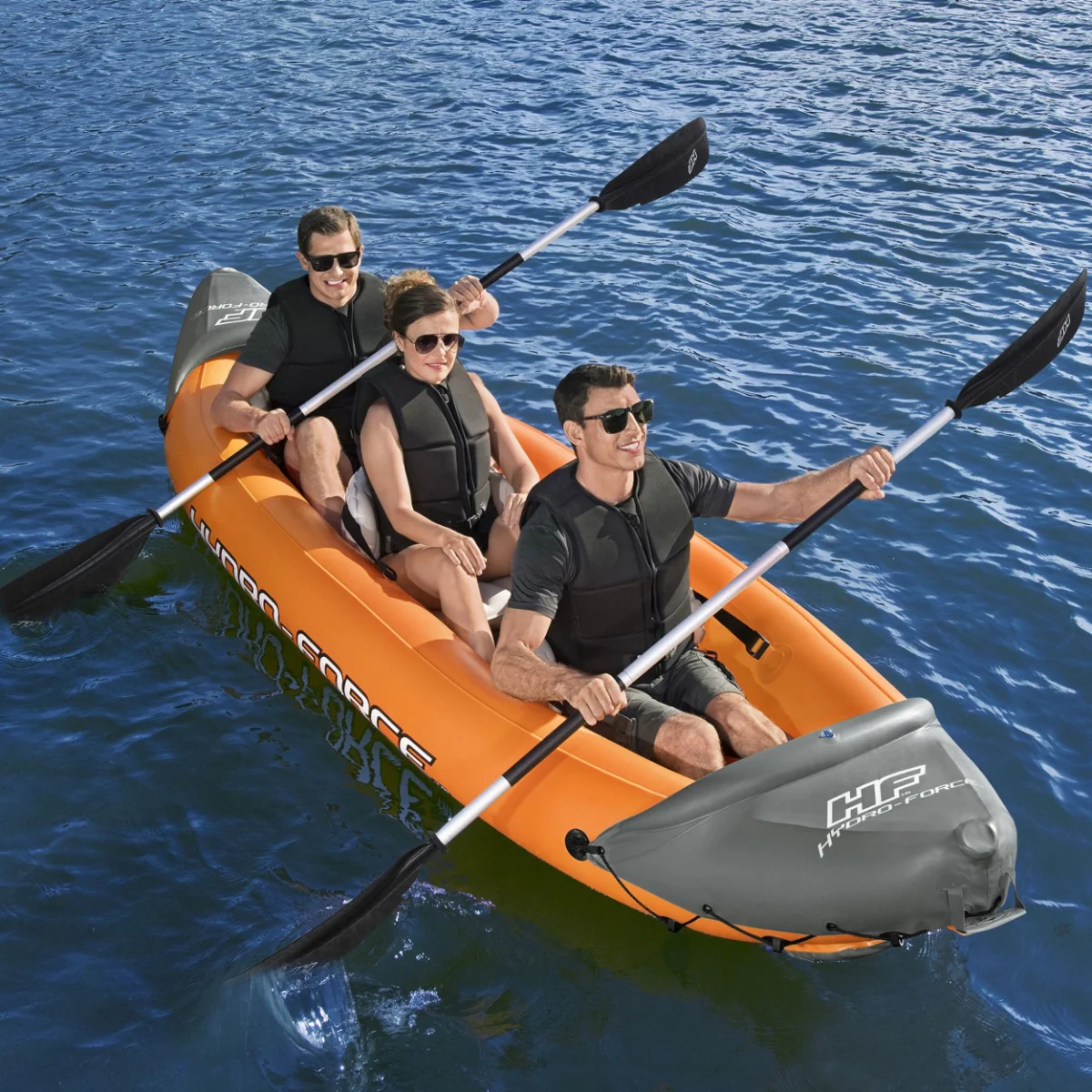 Hydro-Force 3 Person Inflatable Kayak Set - Rapid - Image 2