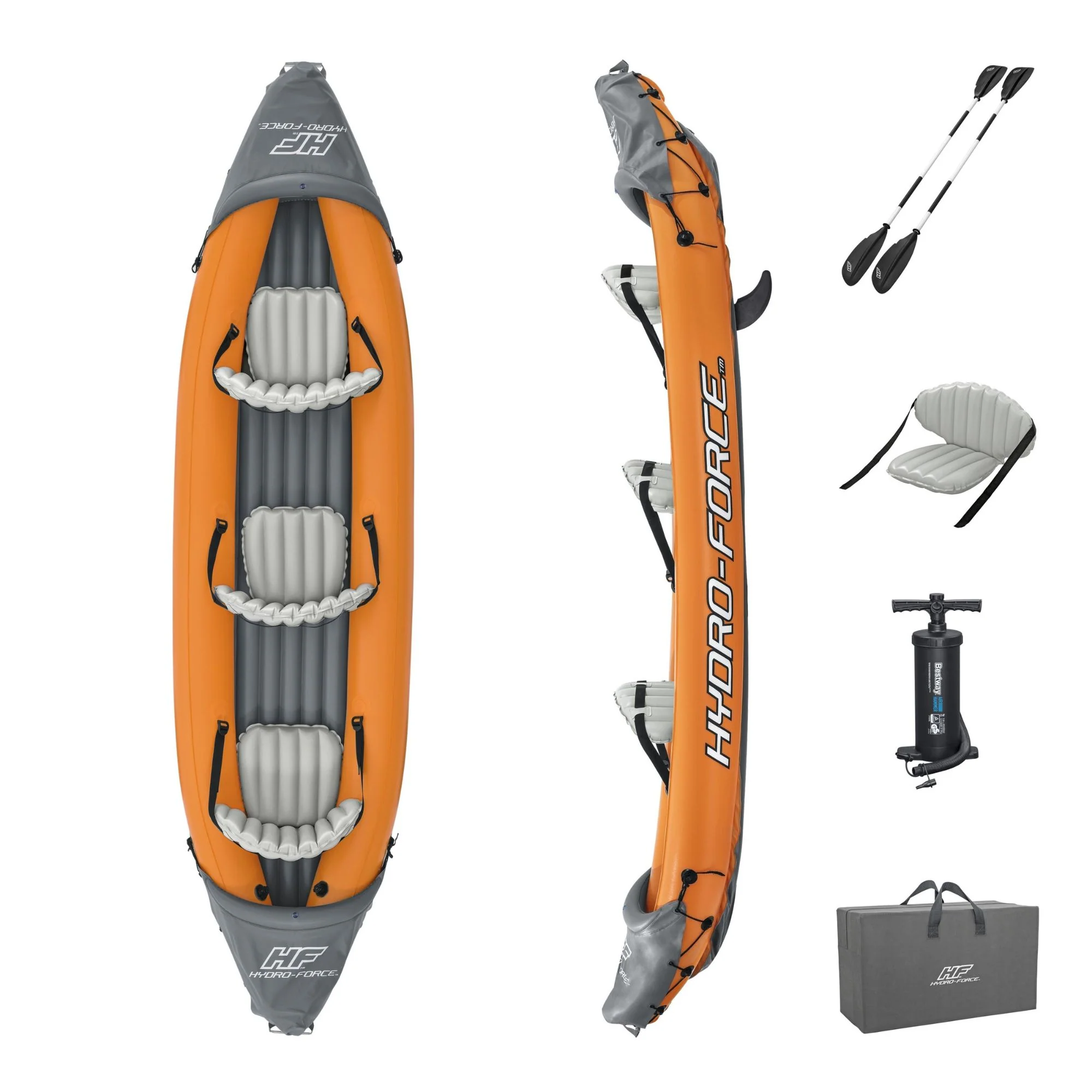Hydro-Force 3 Person Inflatable Kayak Set - Rapid - Image 3