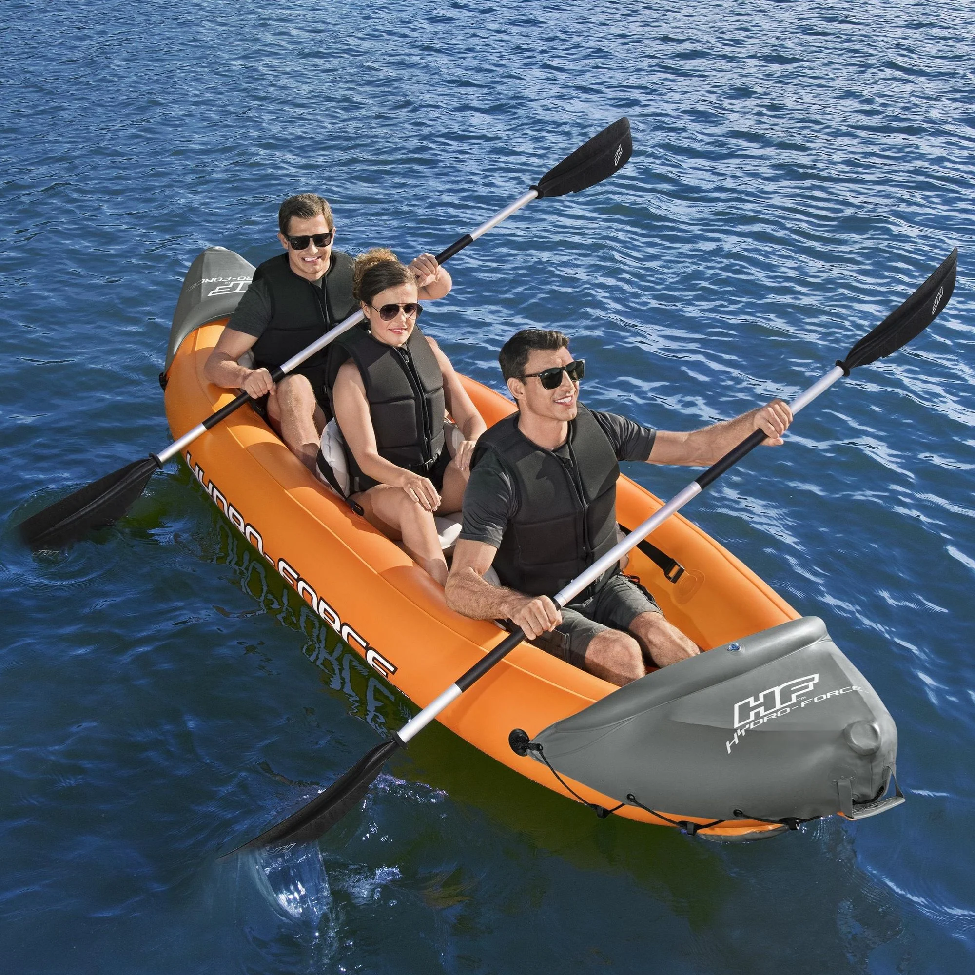 Hydro-Force 3 Person Inflatable Kayak Set - Rapid - Image 4