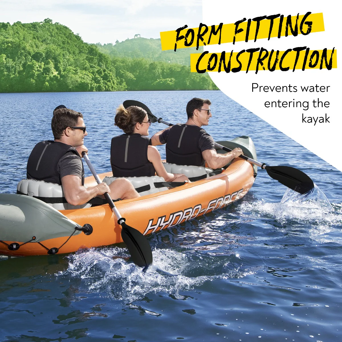 Hydro-Force 3 Person Inflatable Kayak Set - Rapid - Image 5
