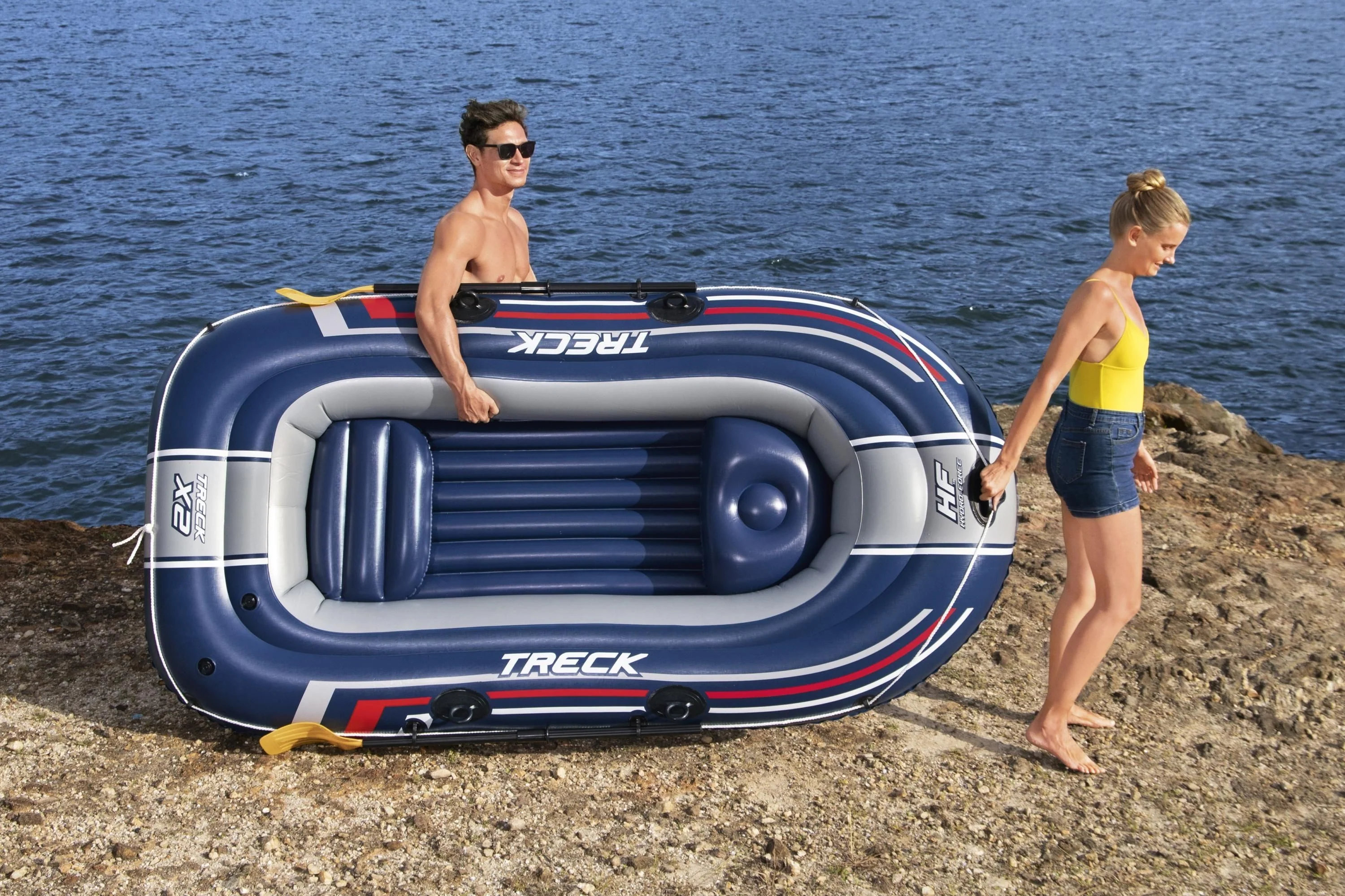 Hydro-Force 3 Person Infltable Raft Set Treck X2 - Image 6