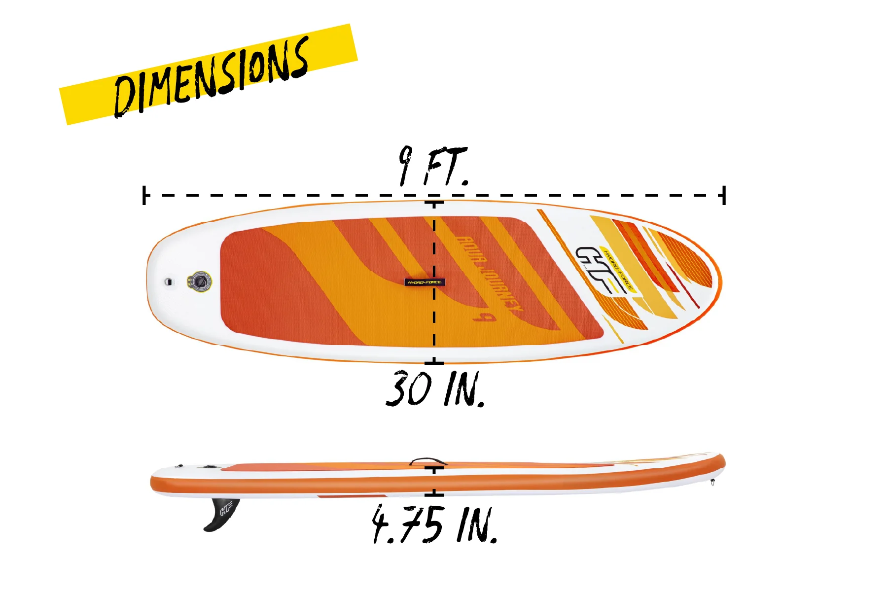 Hydro-Force 9ft Inflatable Paddle Board SUP Set - Aqua Journey - Image 7