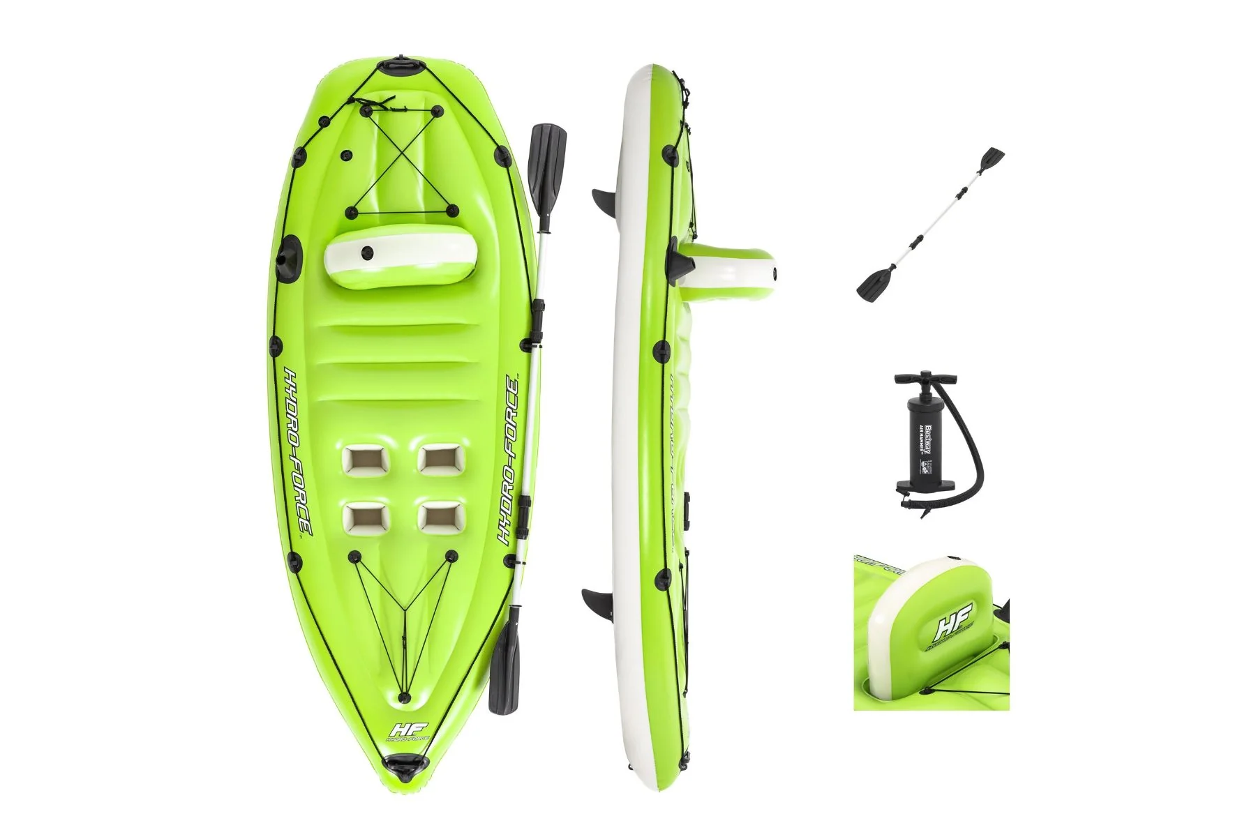 Hydro-Force 1 Person Inflatable Fishing Kayak Complete Set - Image 3