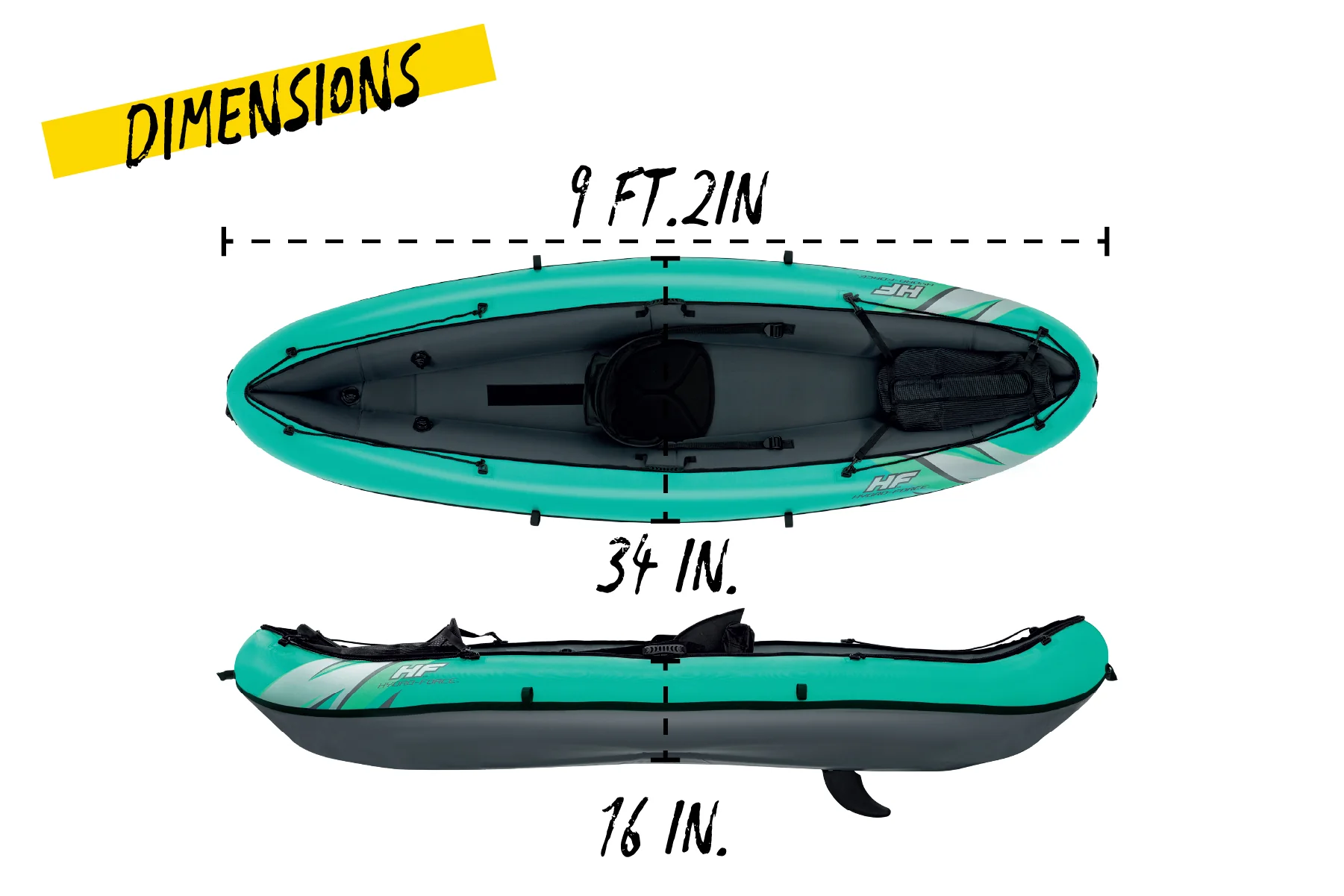 Hydro-force 1 Person Inflatable Kayak Complete Set - Ventura - Image 9