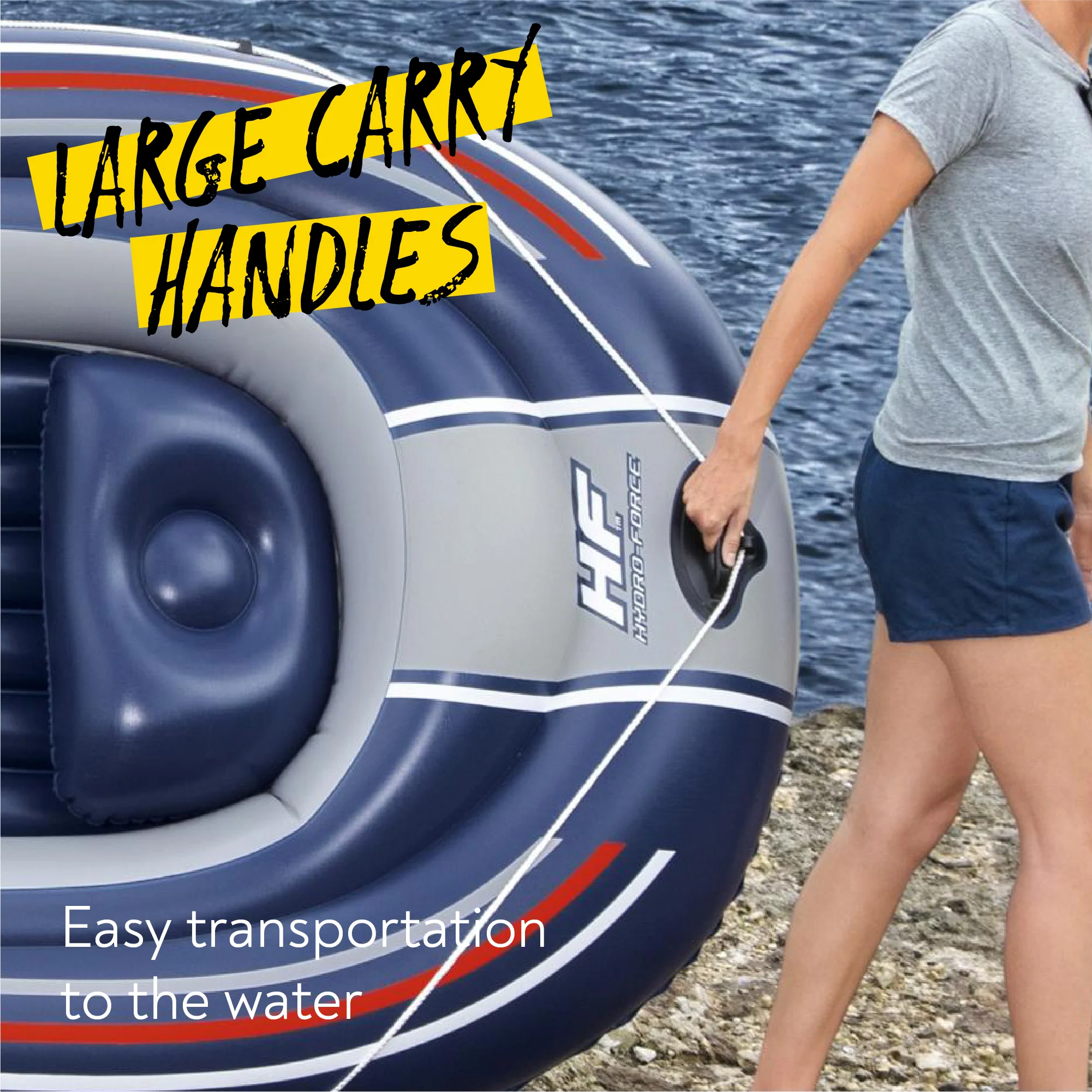 Hydro-Force 3 Person Inflatable Raft Set Treck X3 - Image 11