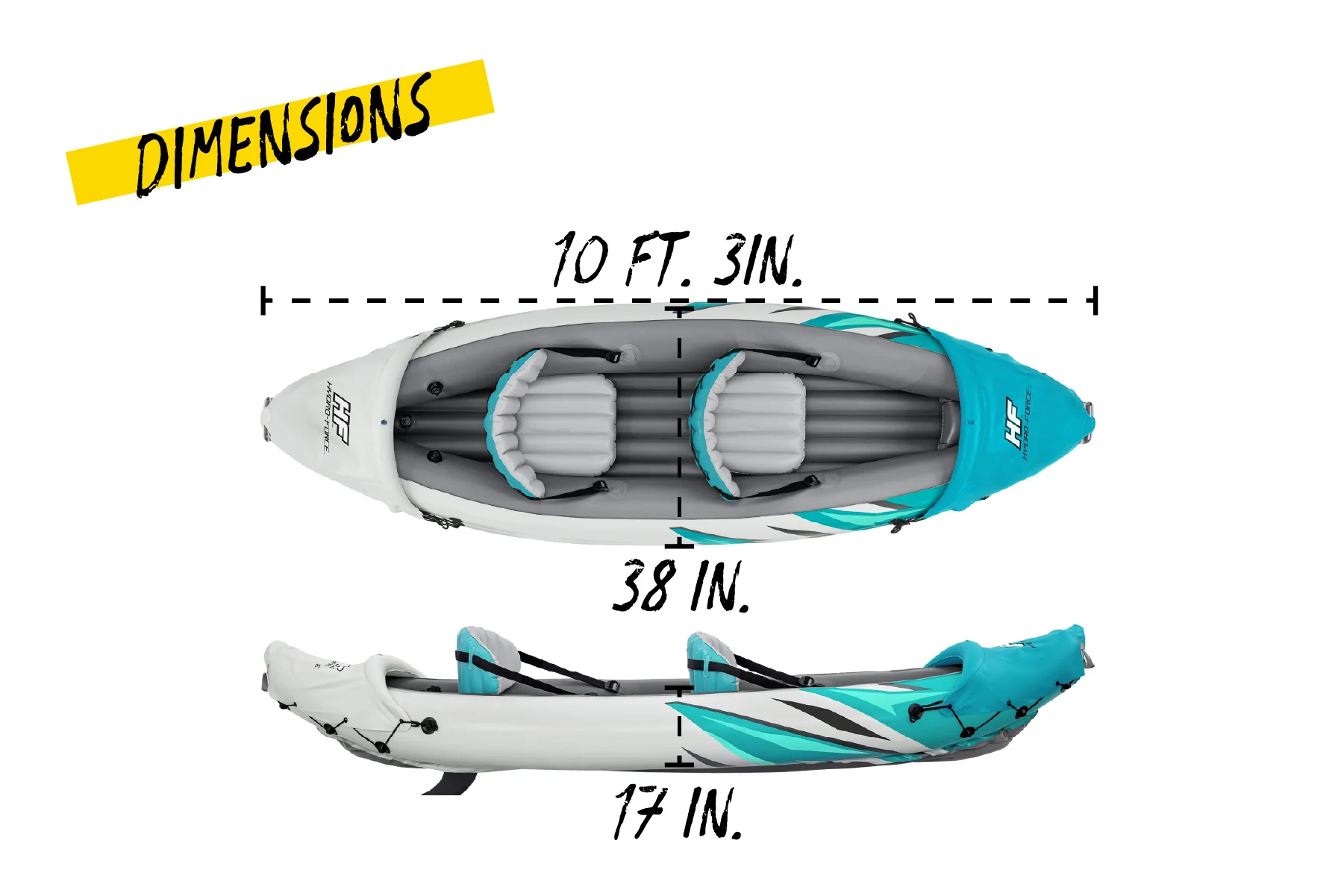Hydro-Force 2 Person Inflatable Kayak Complete Set - Rapid Elite - Image 9