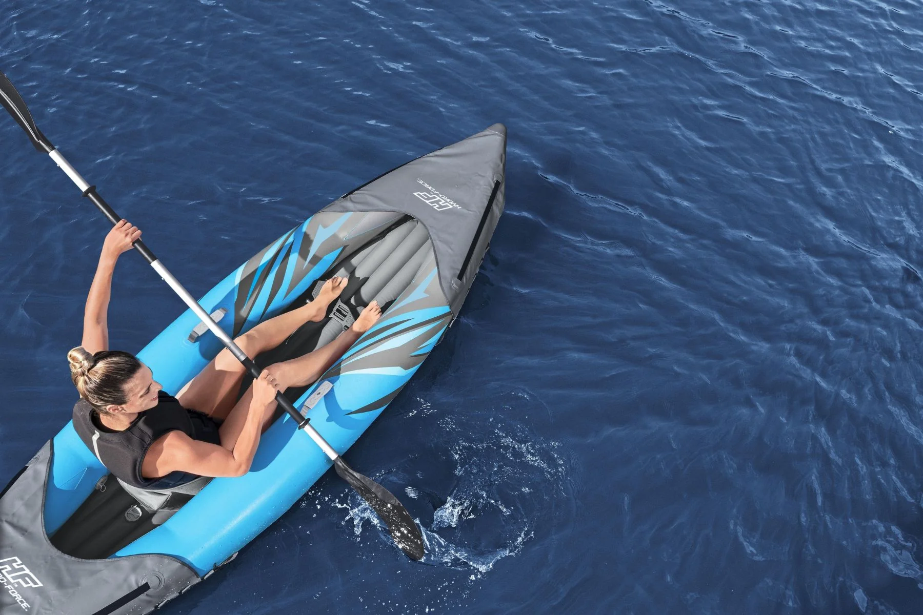 Hydro-Force 1 Person Inflatable Kayak Complete Set - Surge Elite - Image 4
