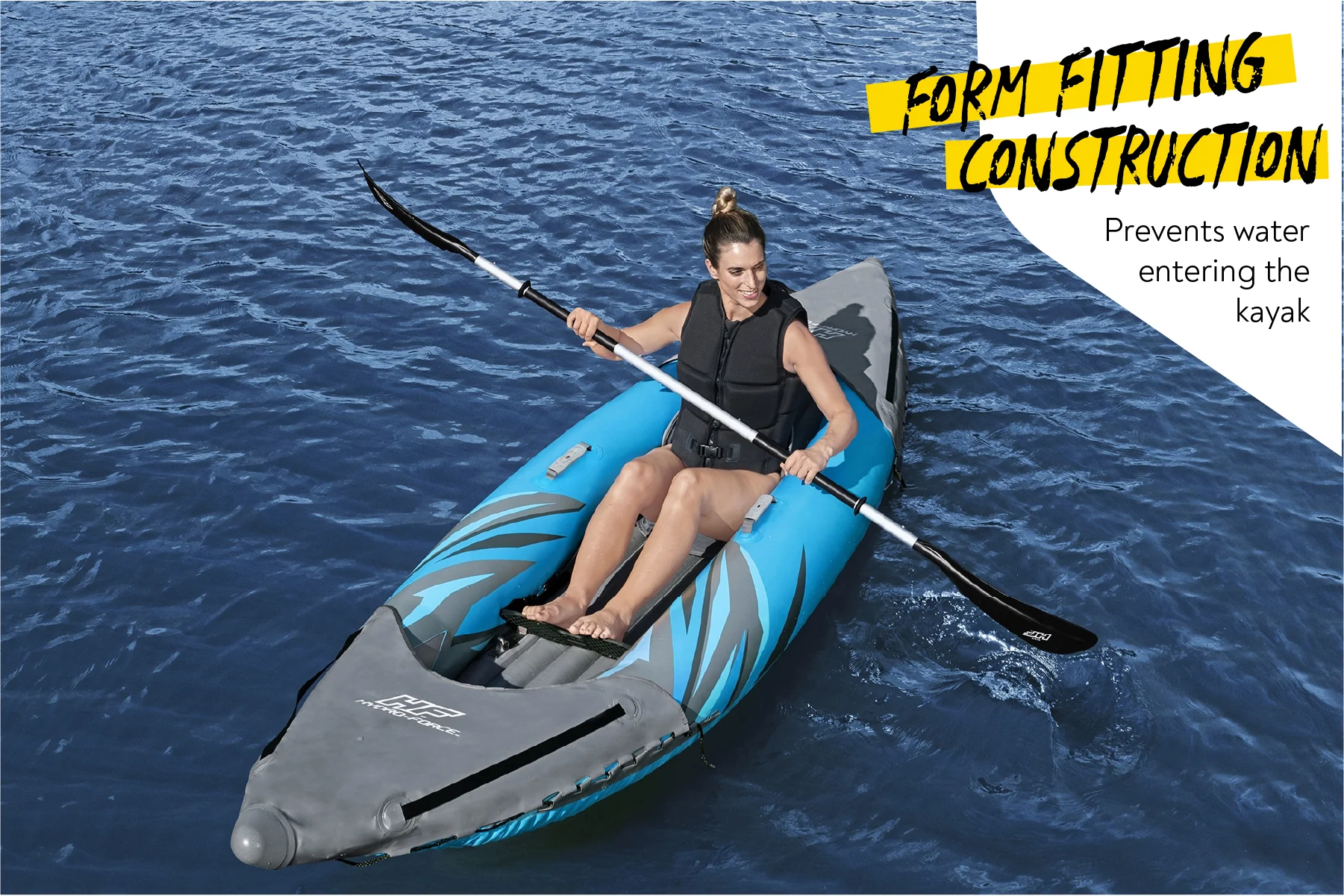 Hydro-Force 1 Person Inflatable Kayak Complete Set - Surge Elite - Image 5