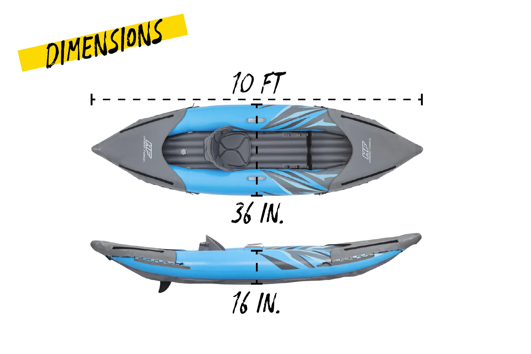 Hydro-Force 1 Person Inflatable Kayak Complete Set - Surge Elite - Image 9