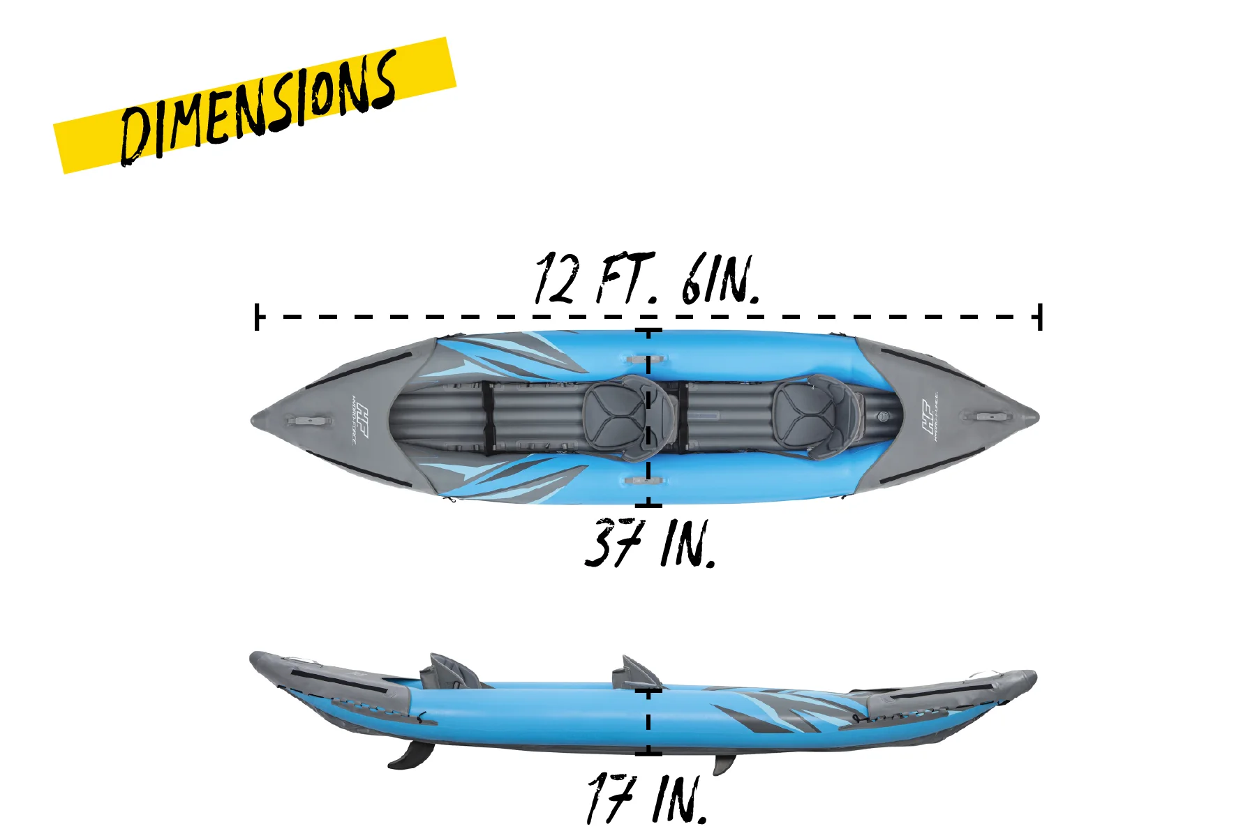 Hydro-Force™ Surge Elite™ 2 Person Inflatable Kayak Complete Set - Image 9
