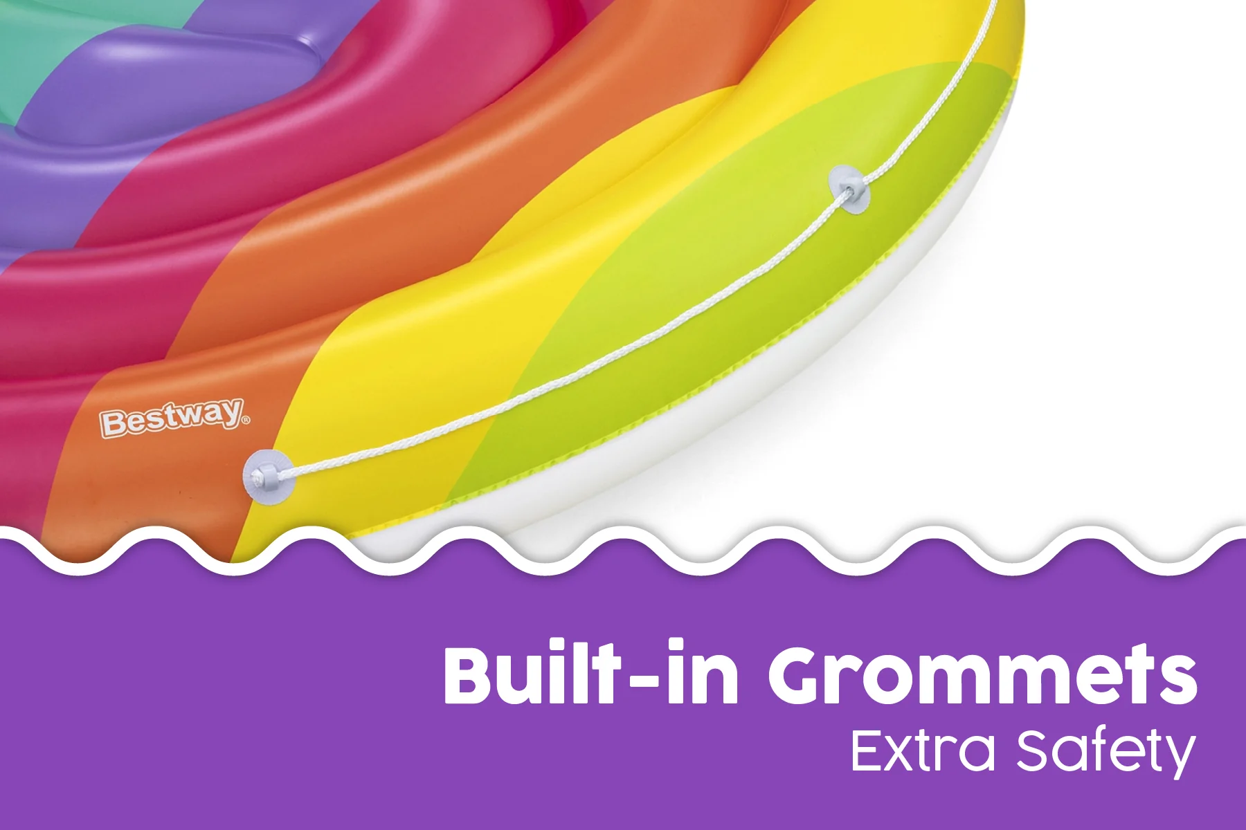 Inflatable Rainbow Dreams Pool Float - Image 7