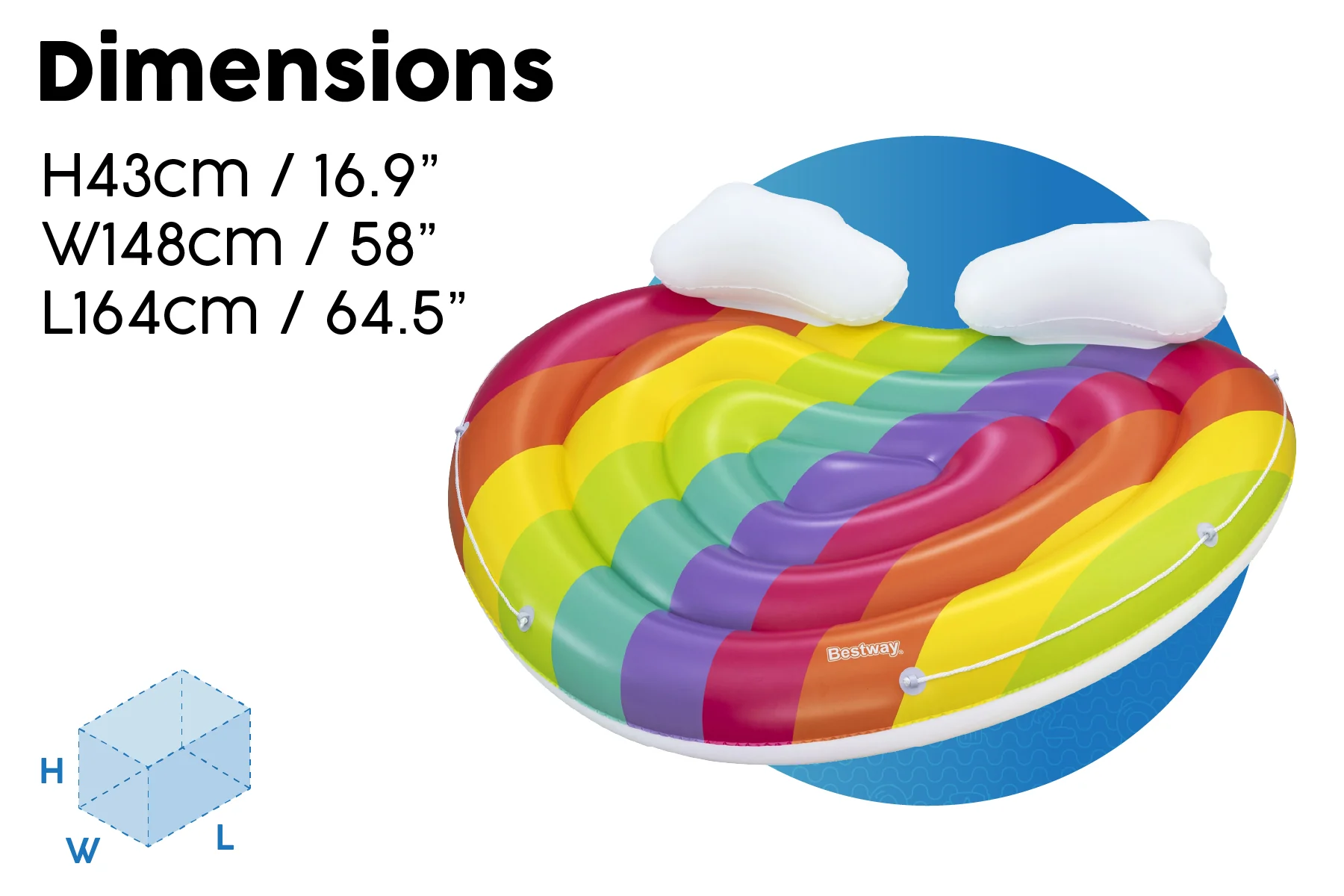 Inflatable Rainbow Dreams Pool Float - Image 9