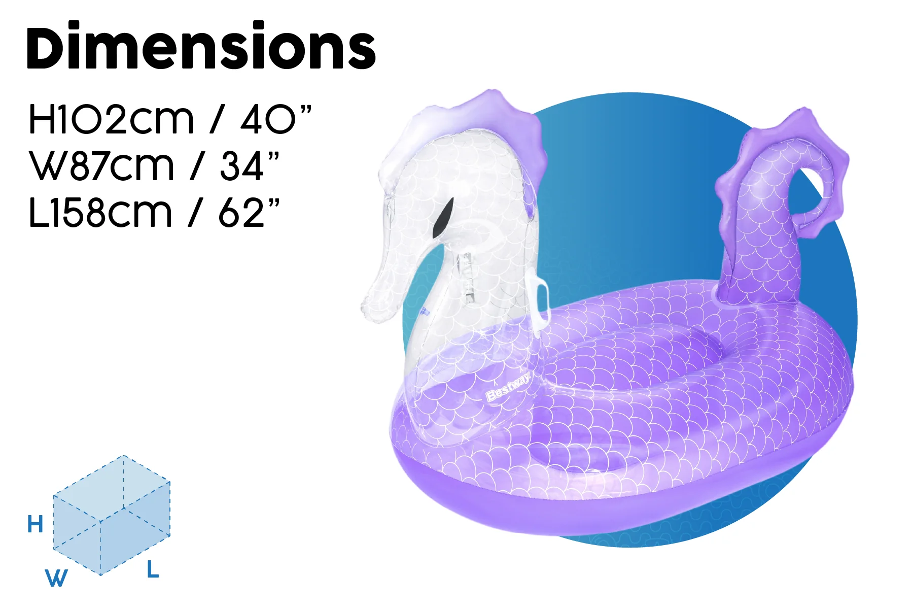 Inflatable Royal Seahorse Pool Float - Image 8
