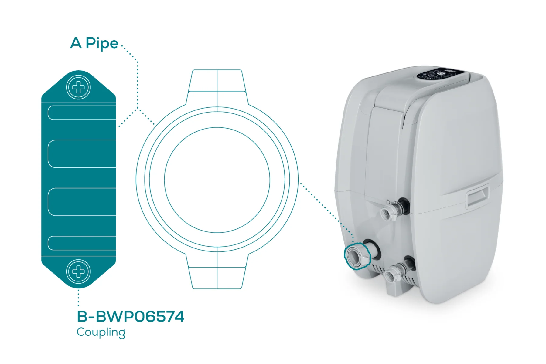 Inflation Coupling A Pipe - Airjet Pump/ChemConnect B Pipe - Hydrojet - Image 2