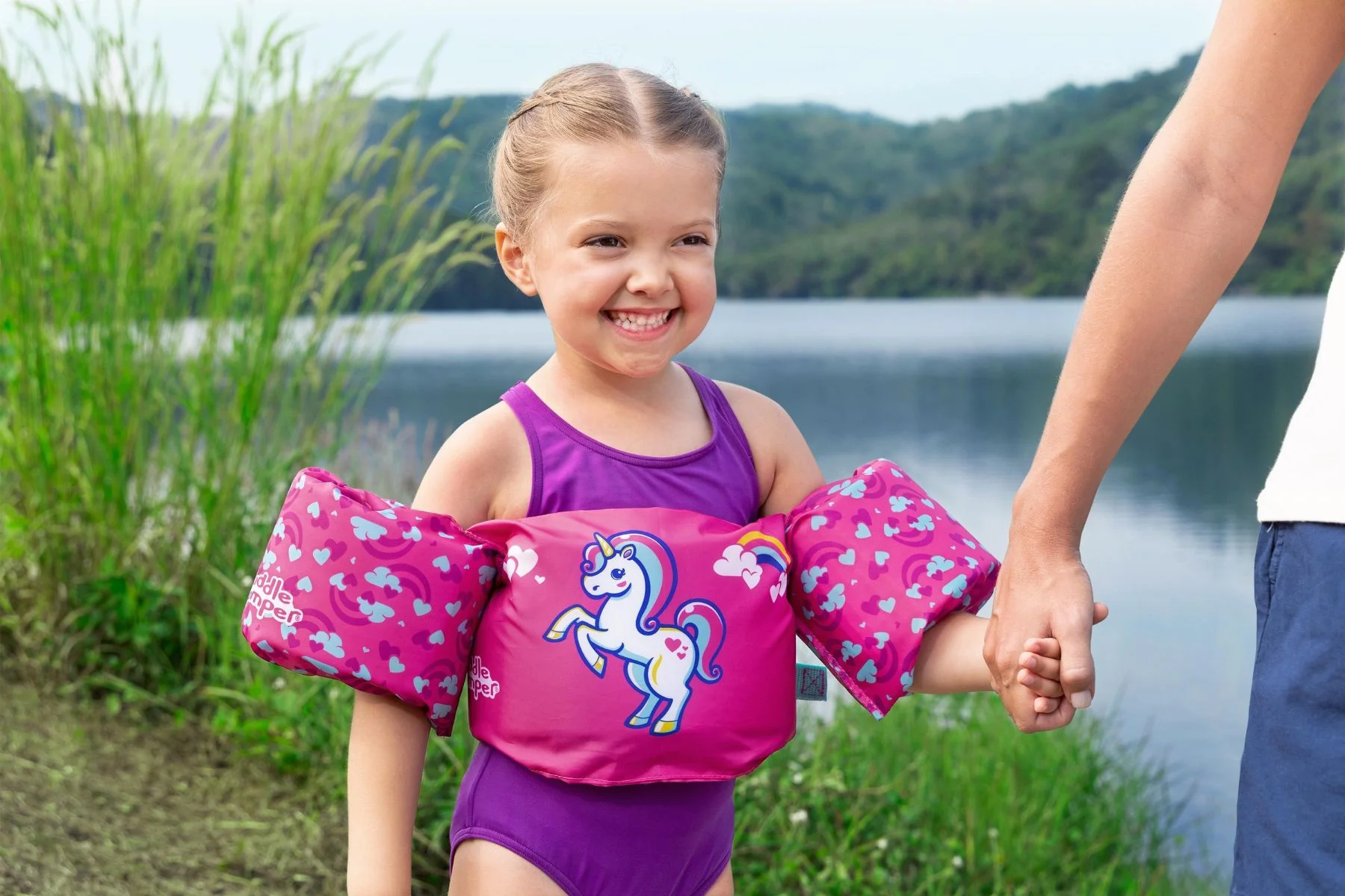Kids Inflatable Swim Vest with Armbands – Unicorn - Image 4