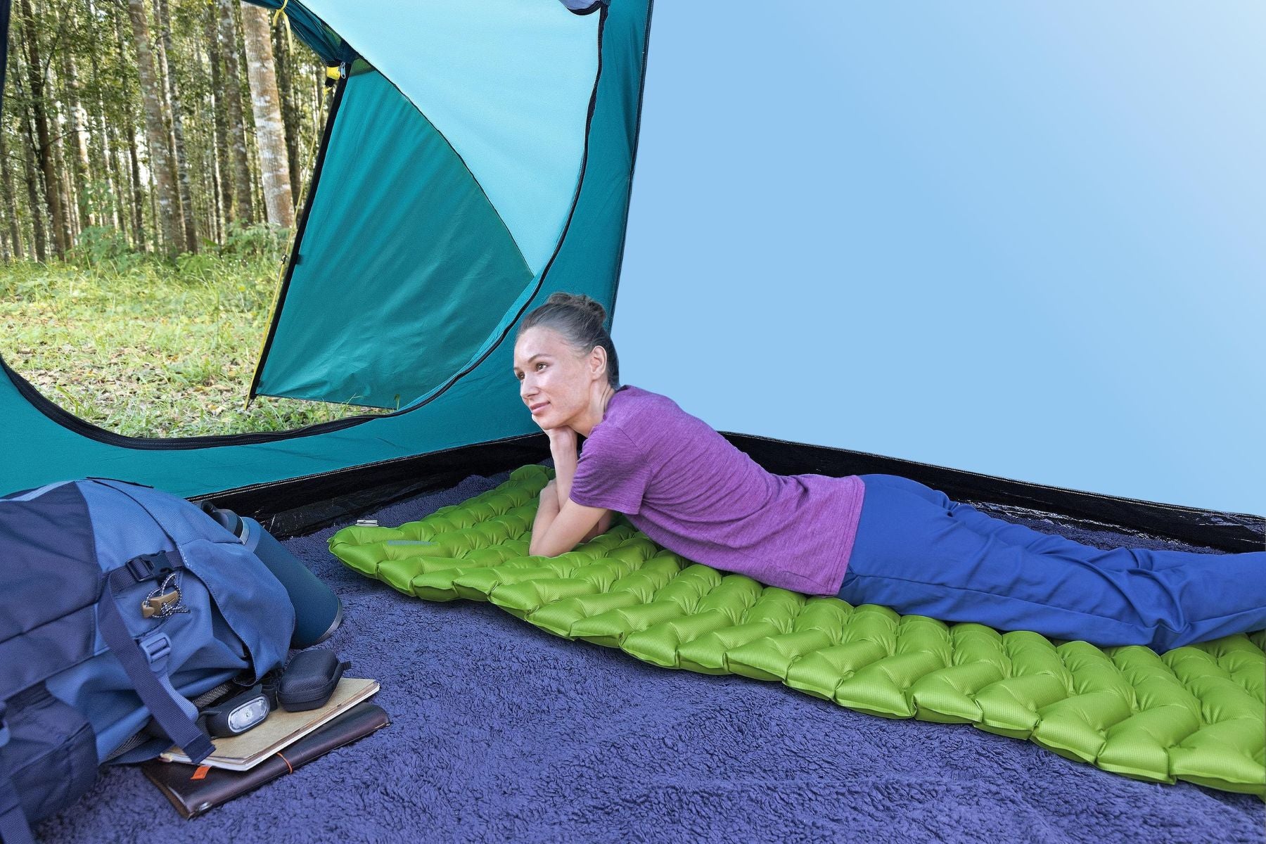 Wanderlite Compact Inflatable Air Sleeping Pad - Large - Image 4