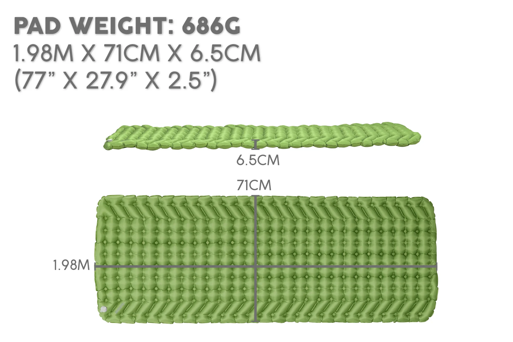 Wanderlite Compact Inflatable Air Sleeping Pad - Large - Image 9
