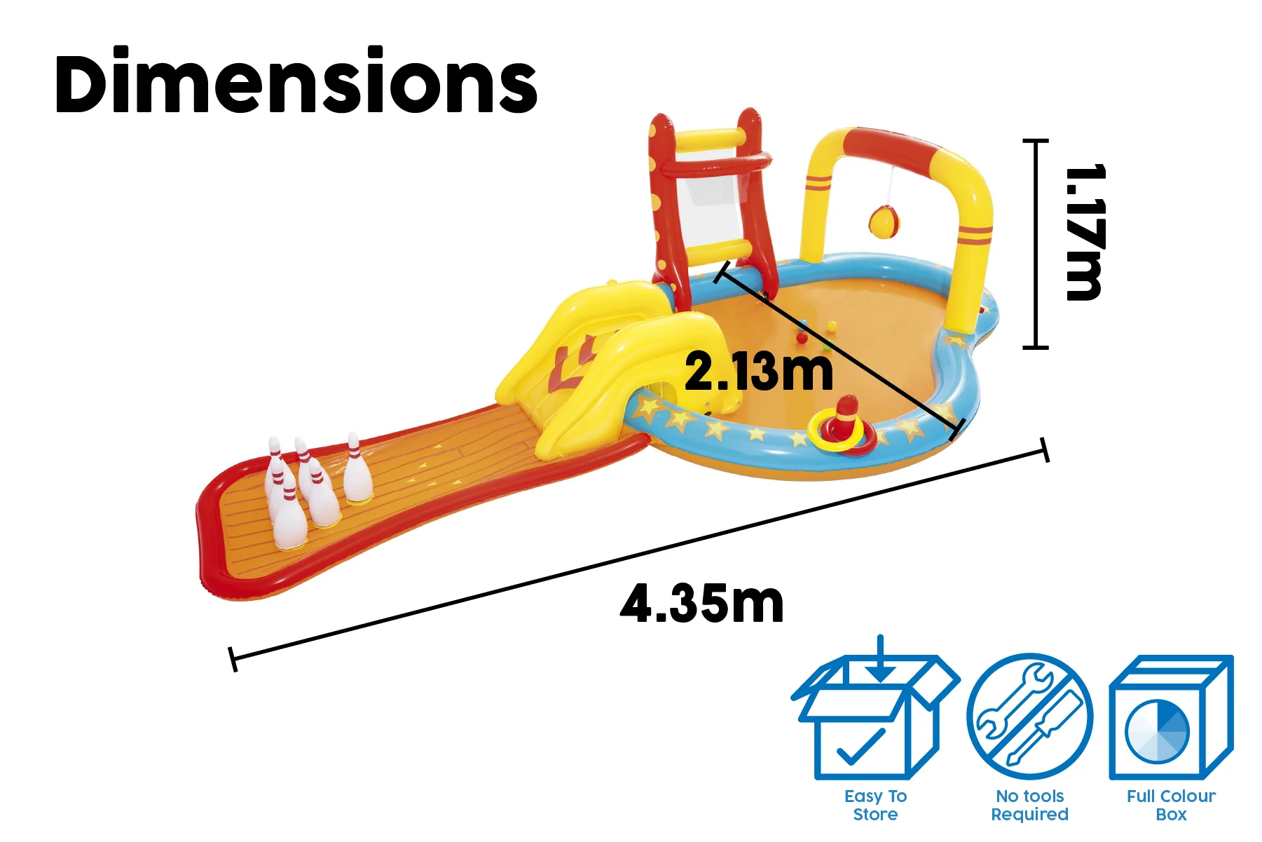 Kids Inflatable Lil' Champ Paddling Pool Water Play Centre, with Activities - Image 9