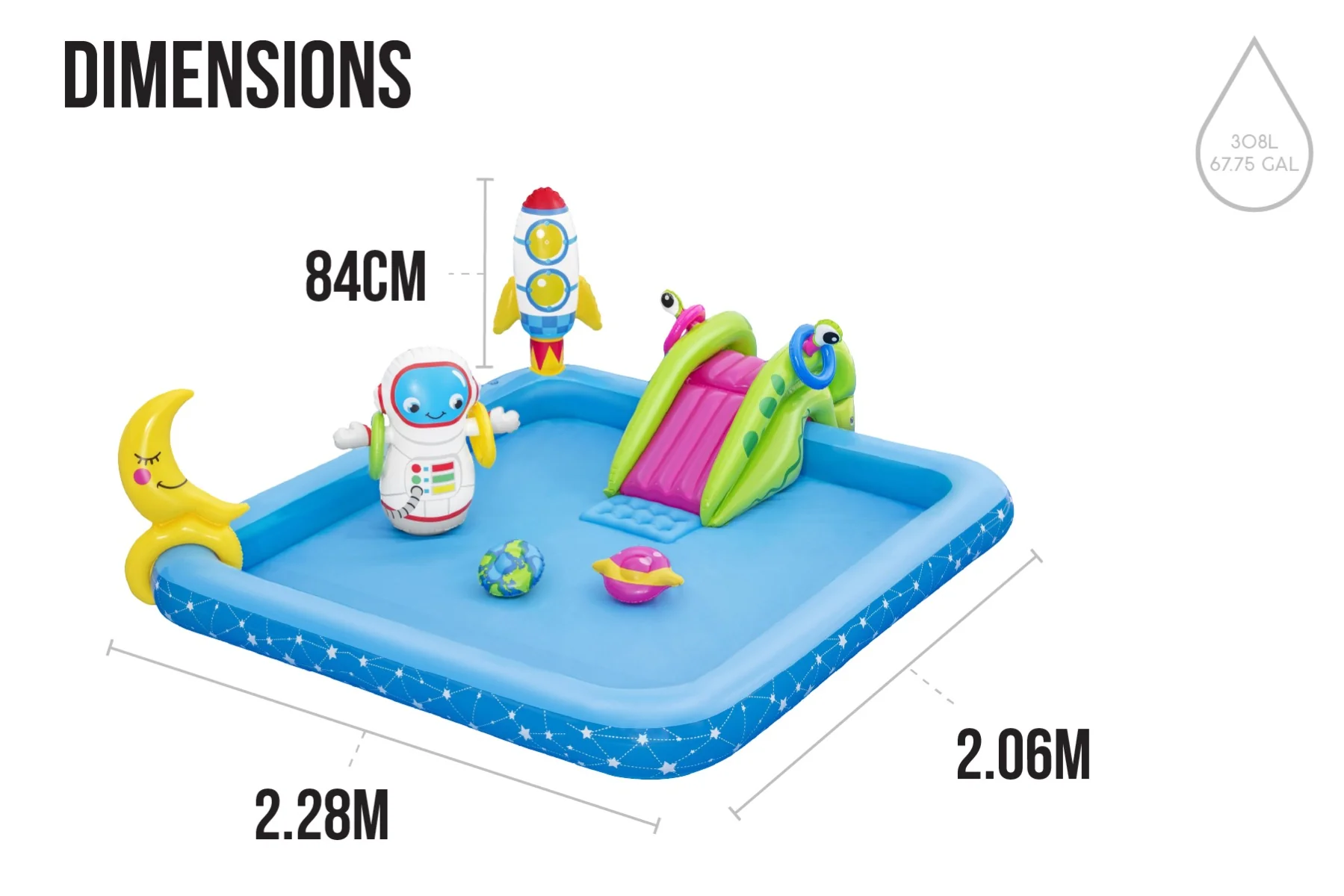 Little Astronaut Kids Inflatable Paddling Pool Play Center - Image 10