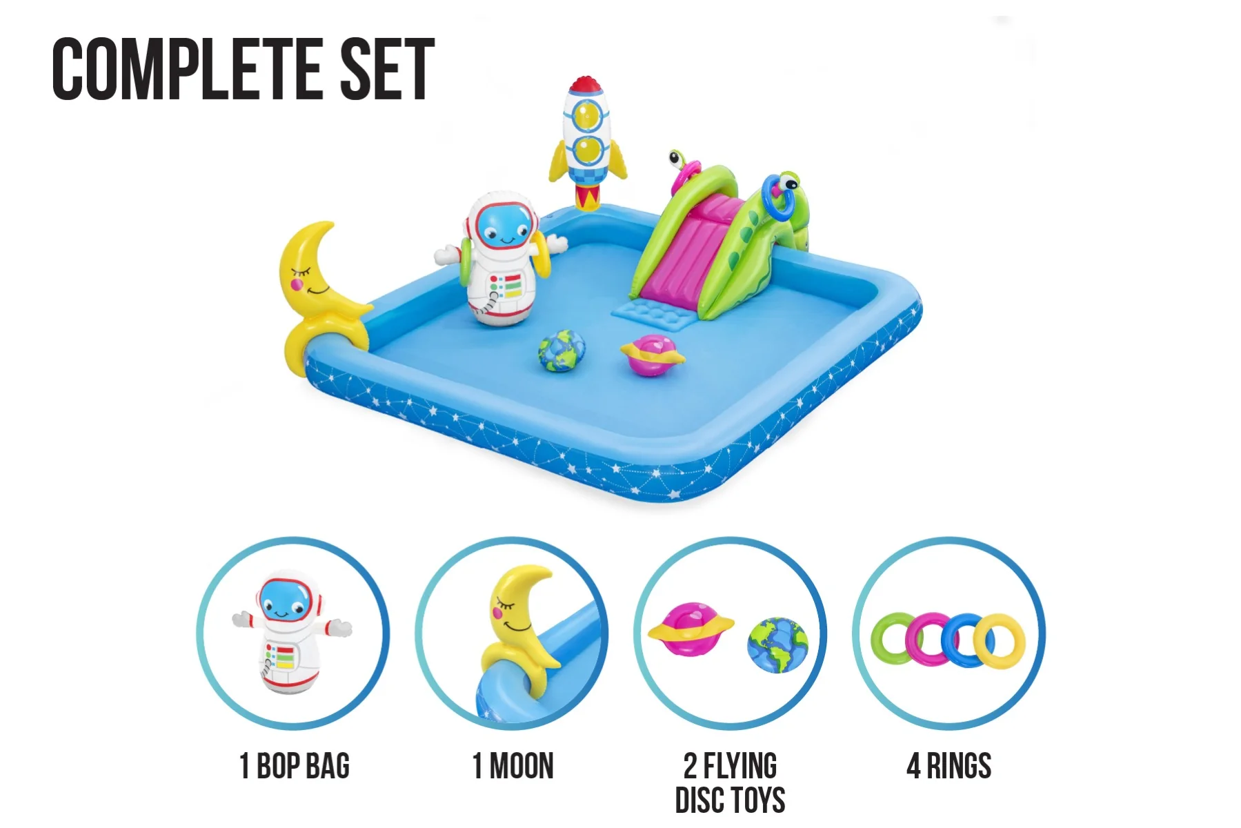 Little Astronaut Kids Inflatable Paddling Pool Play Center - Image 9