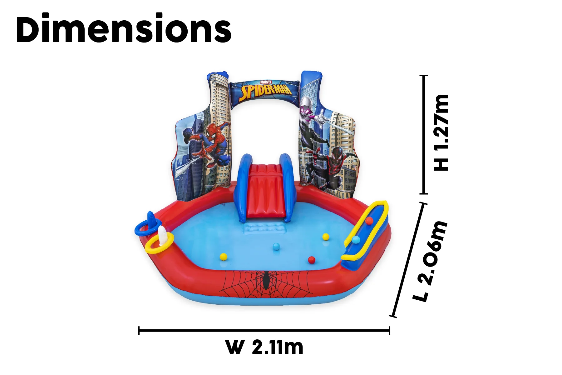 Marvel Spiderman Inflatable Paddling Pool with Play Centre - Image 9