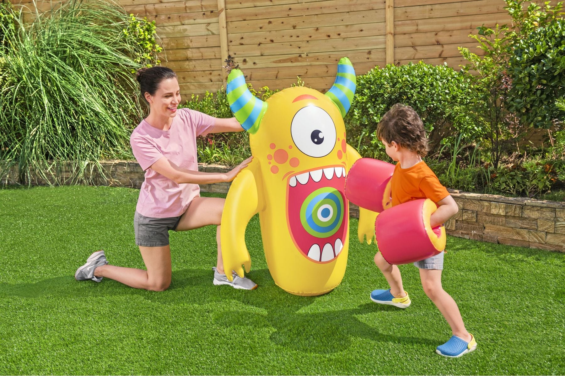 Kids Inflatable Bounce Back Monster Boxing Set - Image 4