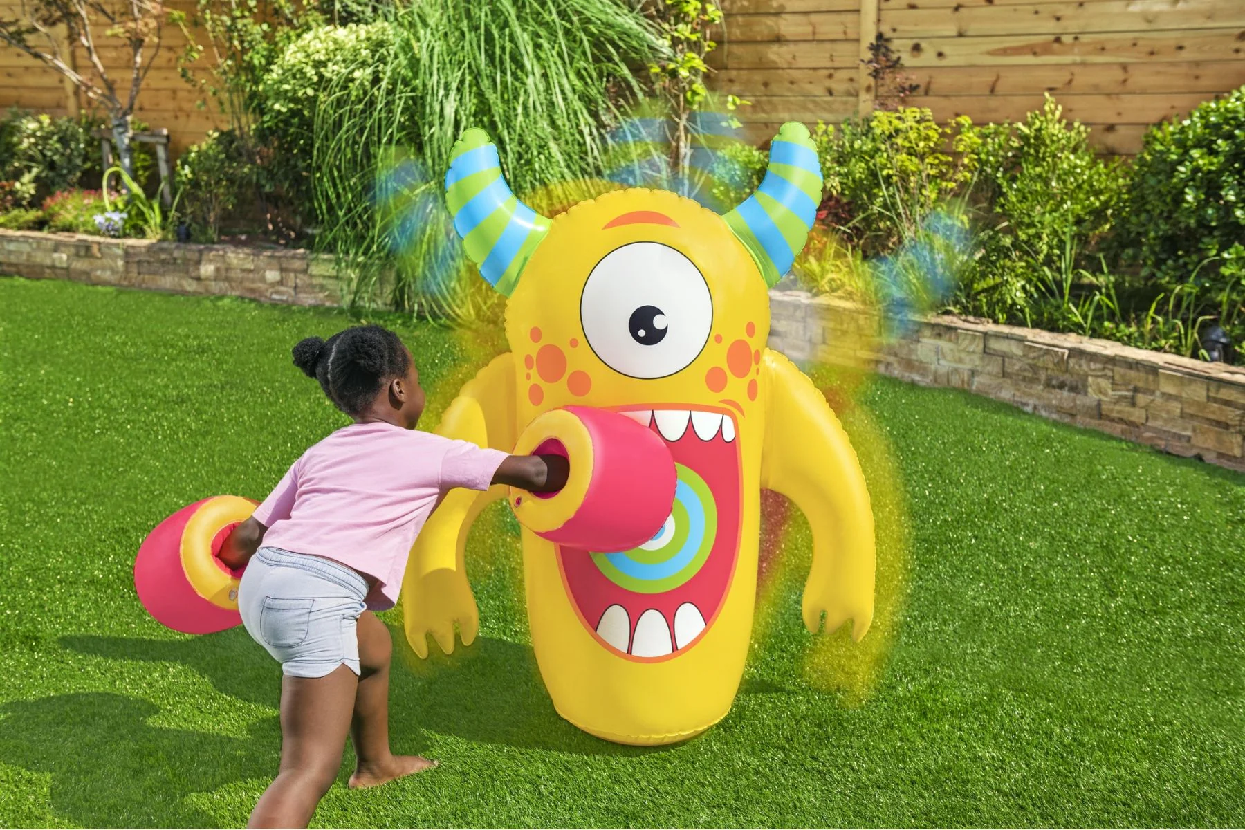 Kids Inflatable Bounce Back Monster Boxing Set - Image 5