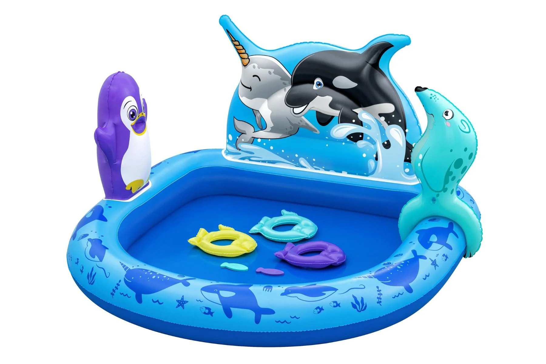 Polar Pals Kids Inflatable Paddling Pool with Play Center - Image 3