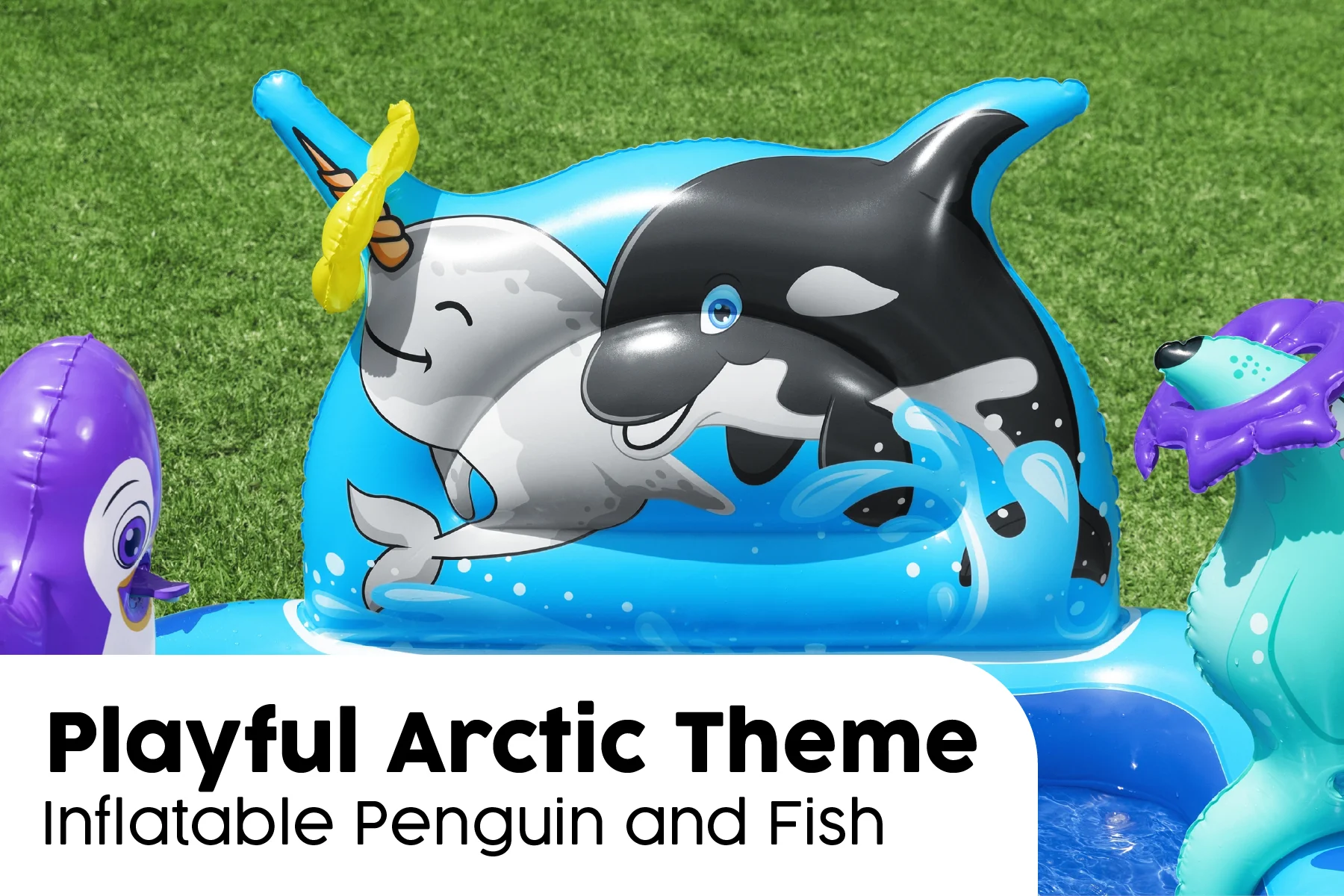 Polar Pals Kids Inflatable Paddling Pool with Play Center - Image 6
