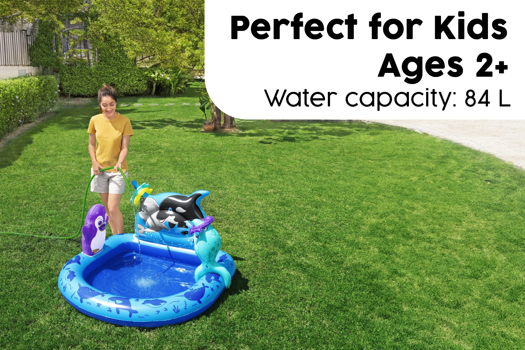 Polar Pals Kids Inflatable Paddling Pool with Play Center - Image 7