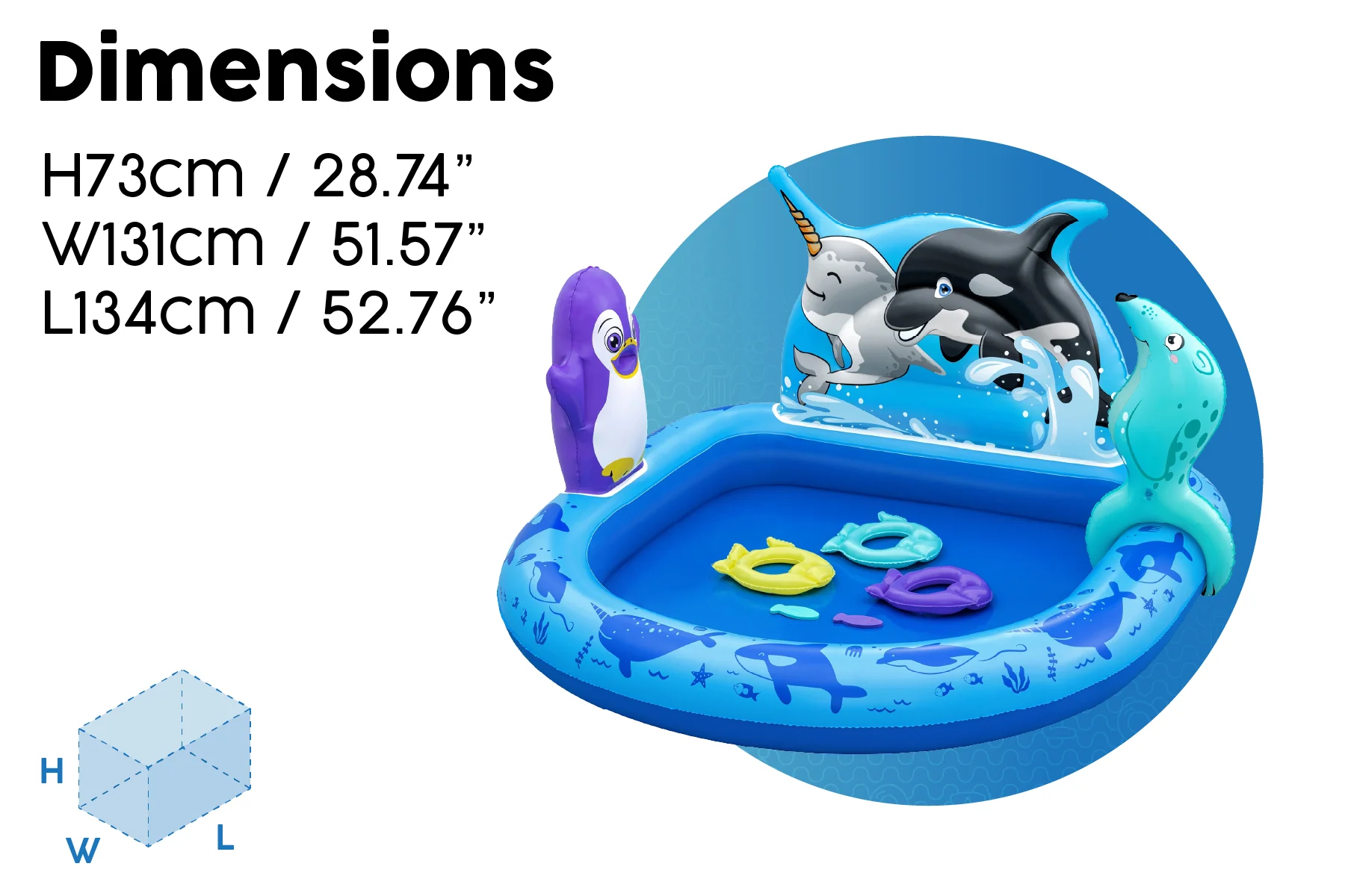 Polar Pals Kids Inflatable Paddling Pool with Play Center - Image 8