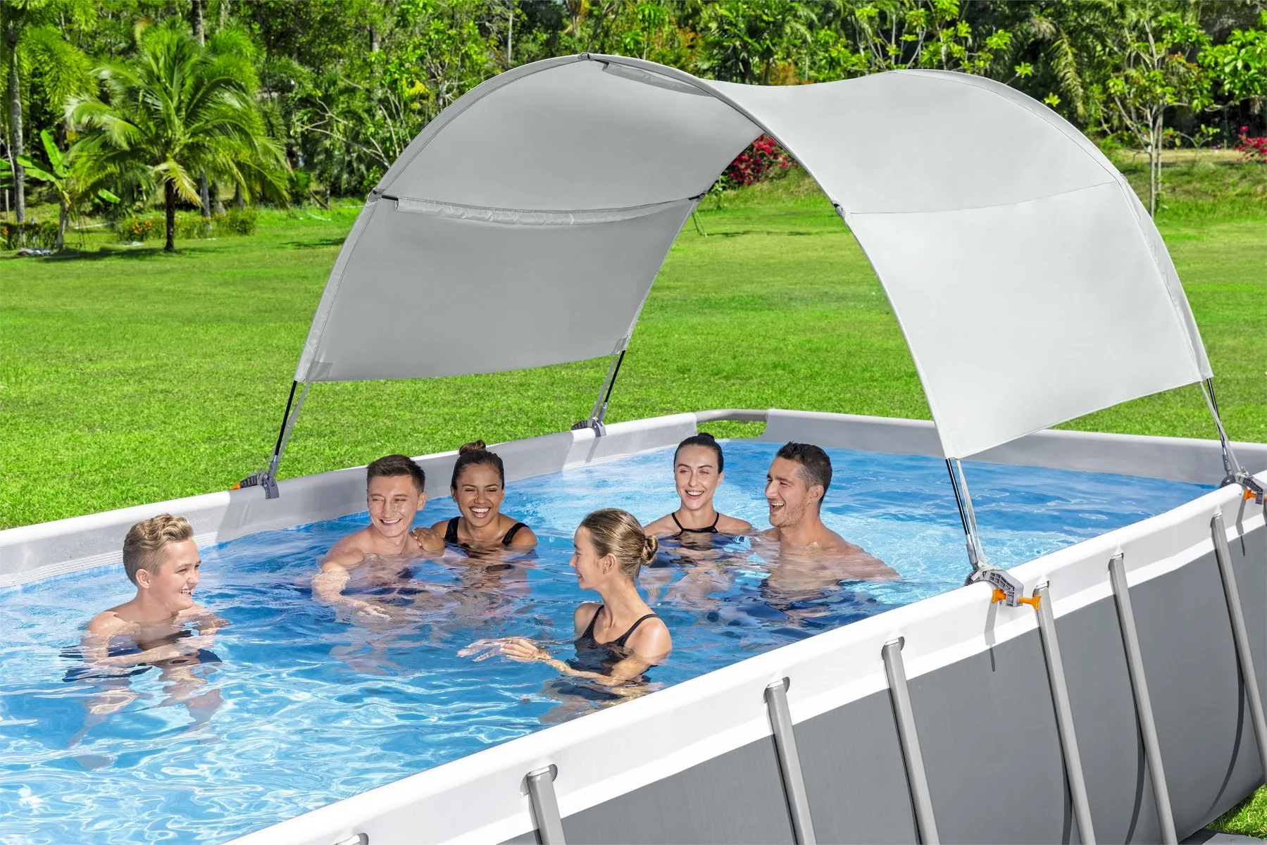 Pool Canopy for Above Ground Pool UPF 40+ Sun Protection - Image 2