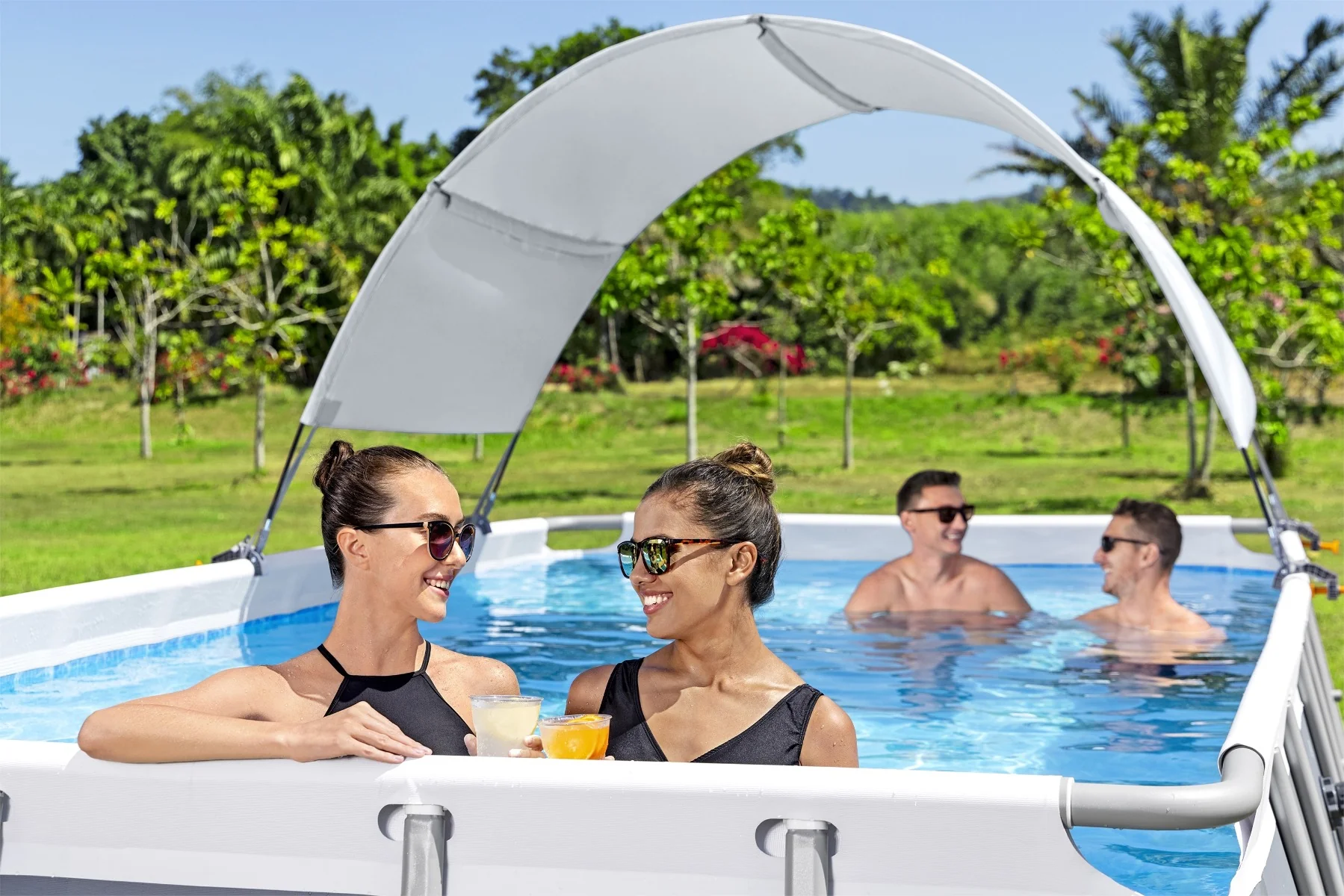 Pool Canopy for Above Ground Pool UPF 40+ Sun Protection - Image 3