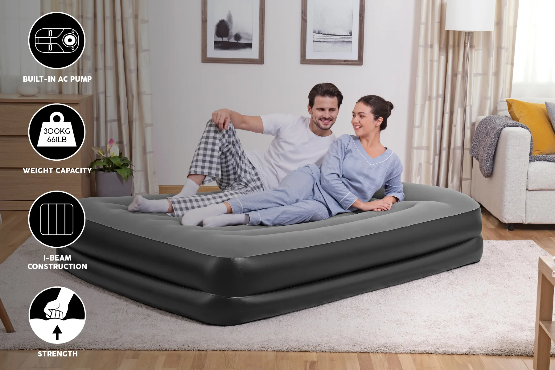 Queen Premium Airbed with Built-in Pump - Image 6