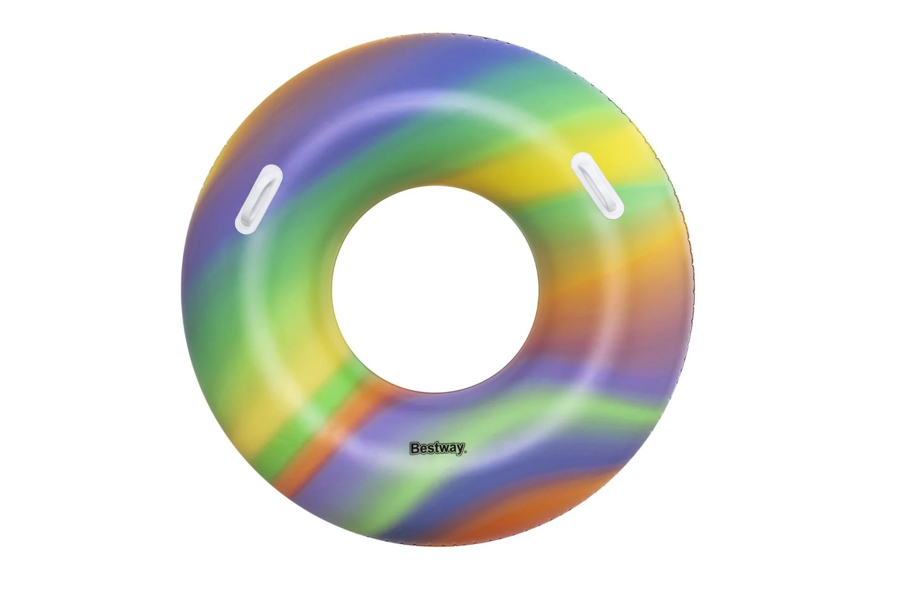 Inflatable Rainbow Swim Ring Pool Float - Image 3