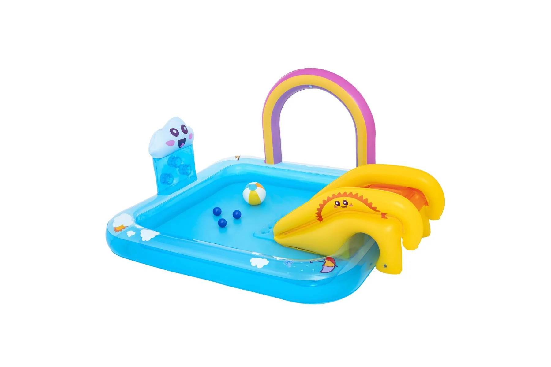 Rainbows 'n' Rays Inflatable Paddling Pool with Play Centre - Image 3