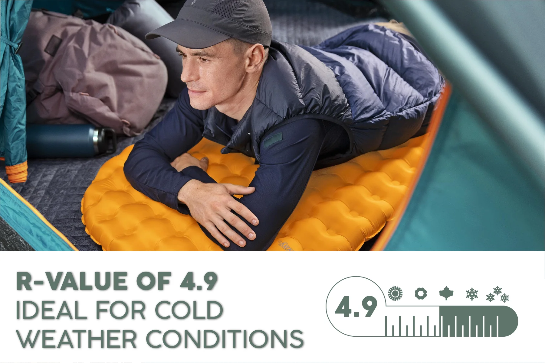 RidgeLite Ultra-Light Insulated Cold Weather Sleeping Pad - Large - Image 6