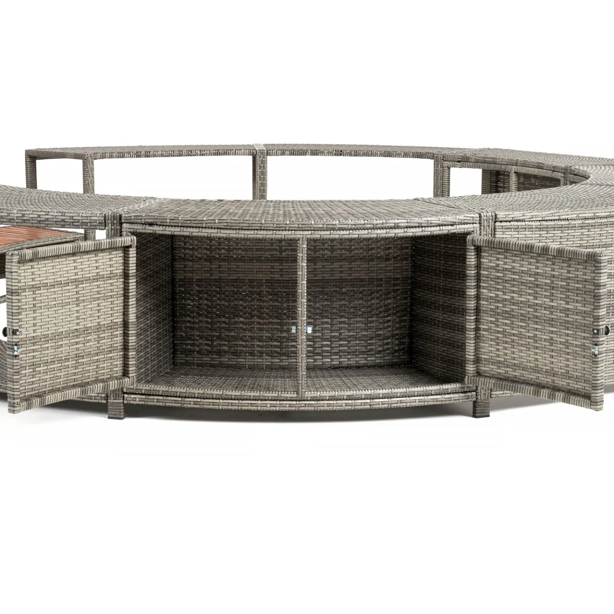 Round Rattan Hot Tub Surround 200cm Grey - Image 7