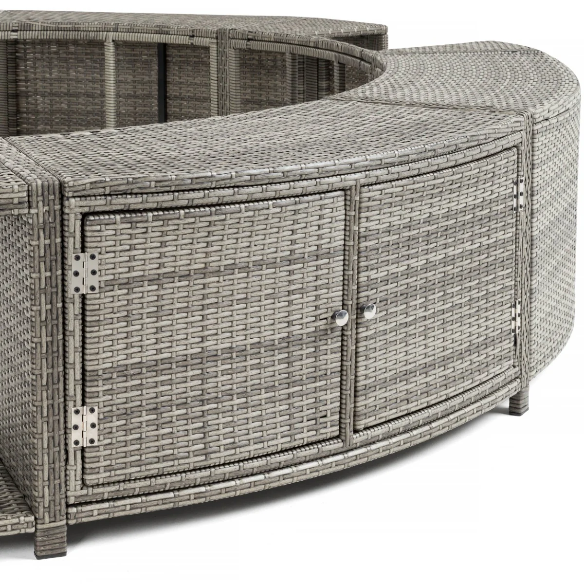 Round Rattan Hot Tub Surround 200cm Grey - Image 8