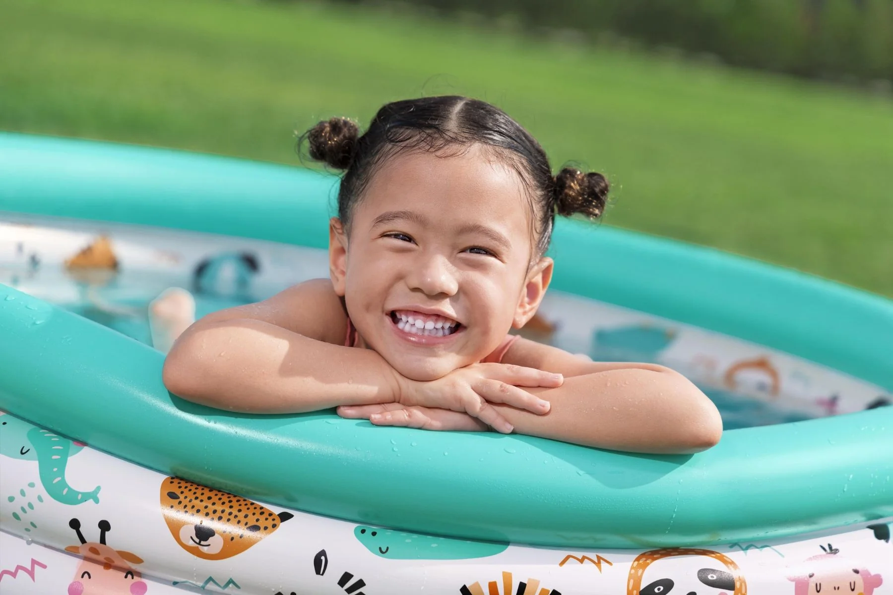 48" Safari Themed Kids Inflatable Paddling Pool - Image 5