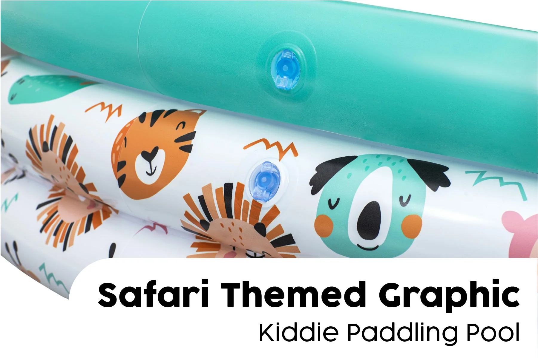 48" Safari Themed Kids Inflatable Paddling Pool - Image 6