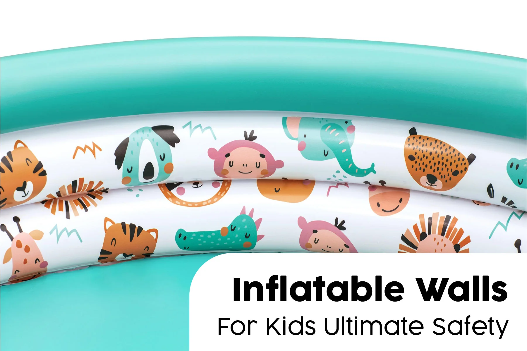48" Safari Themed Kids Inflatable Paddling Pool - Image 7