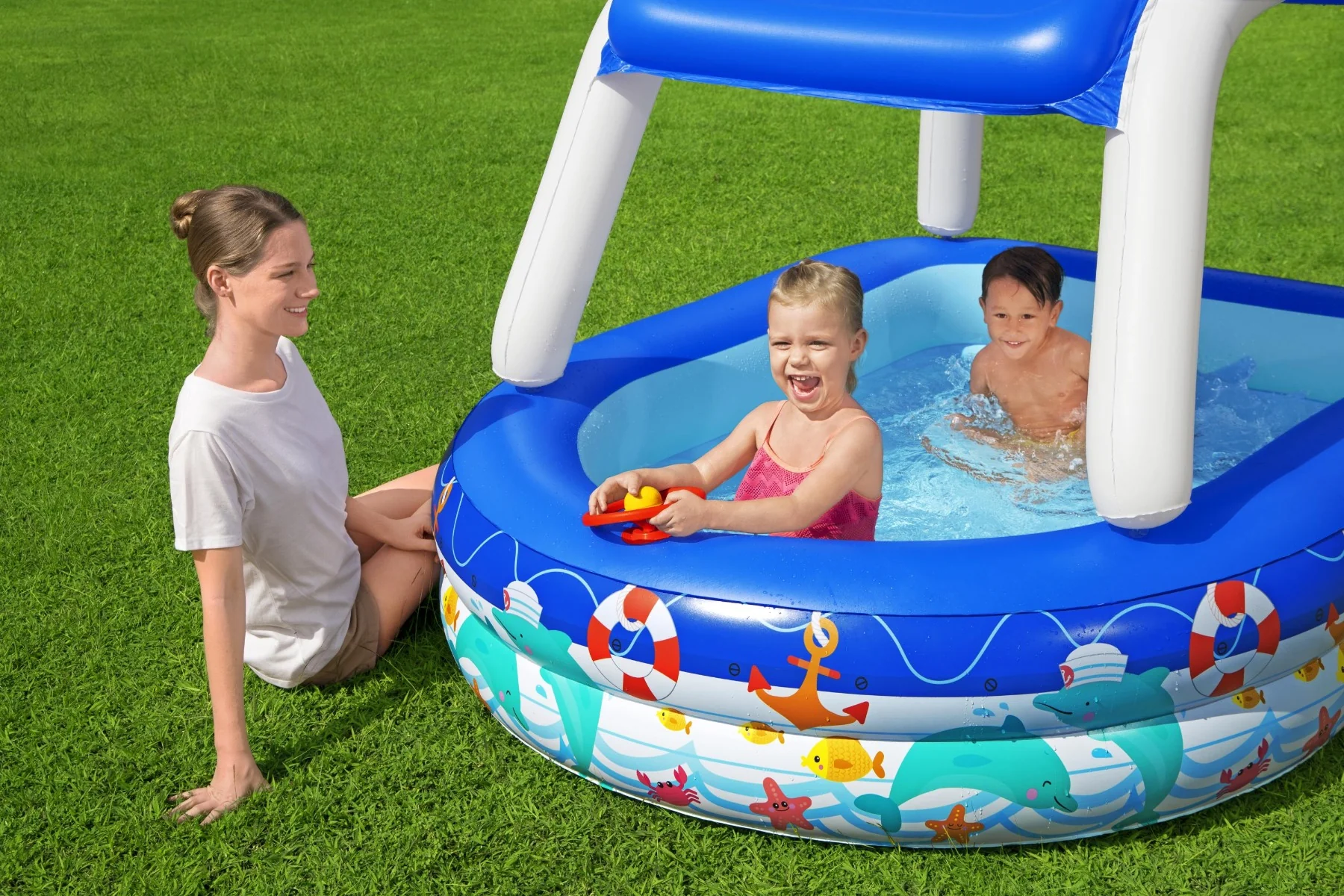 Sea Captain Kids Inflatable Paddling Pool Play Center - Image 5