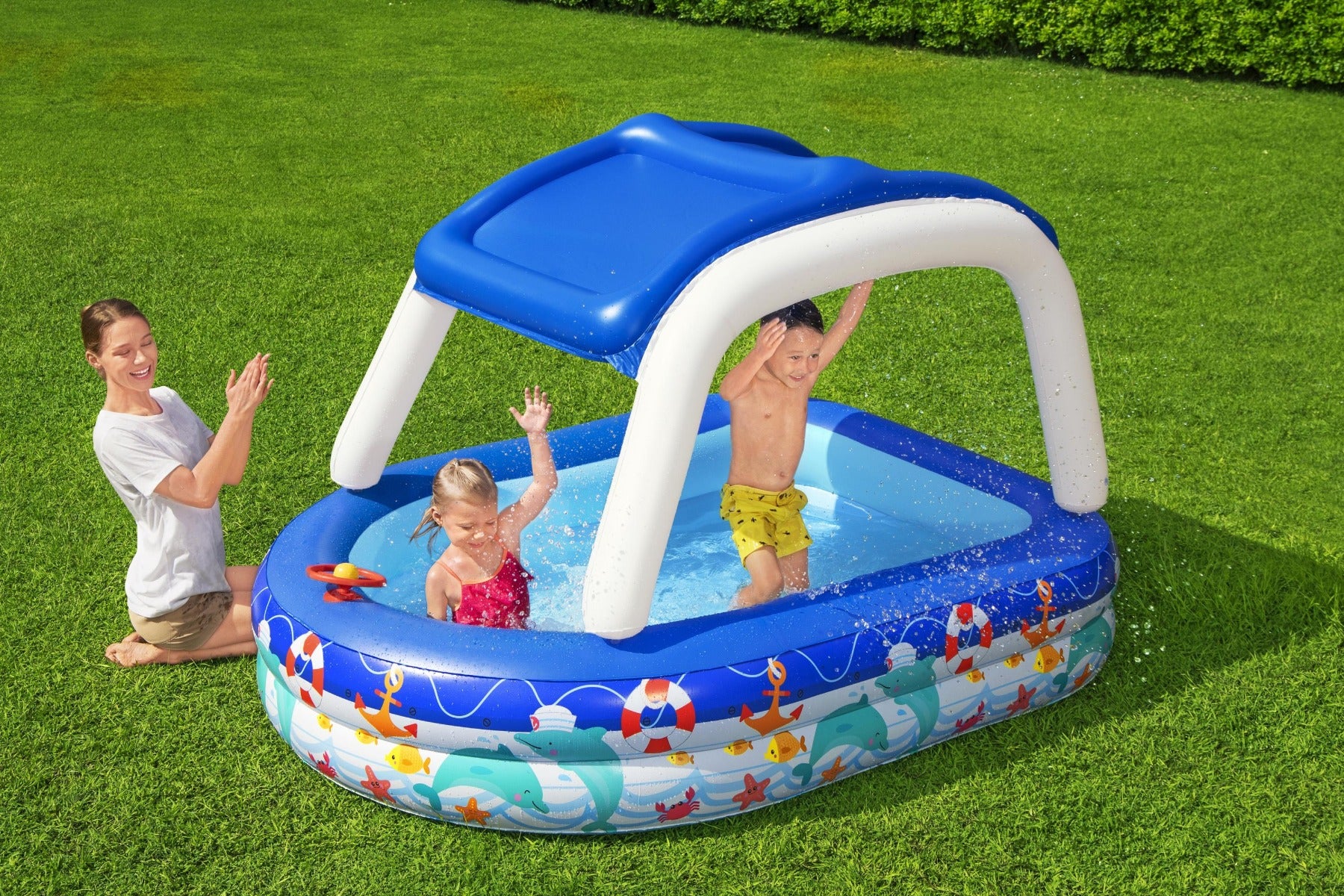 Sea Captain Kids Inflatable Paddling Pool Play Center - Image 6