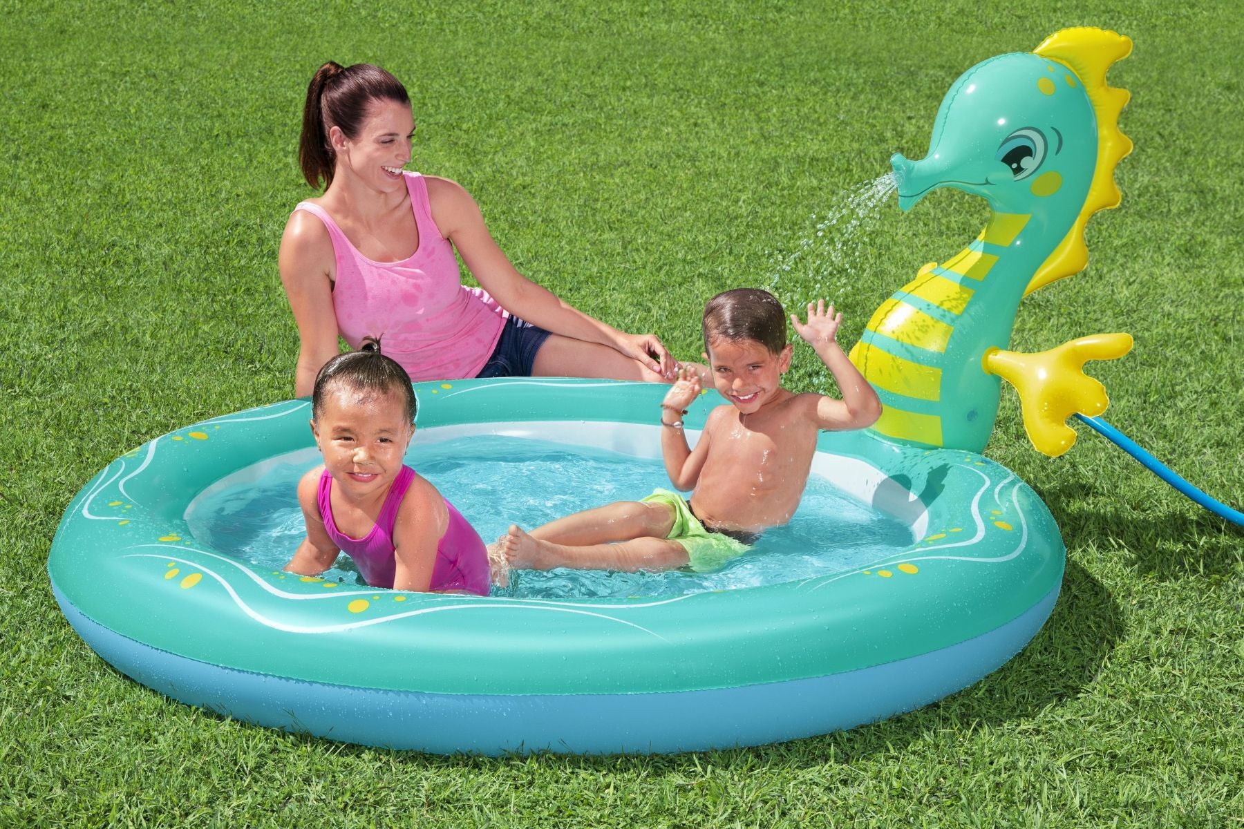 Seahorse Sprinkler Kids Inflatable Paddling Pool - Image 4