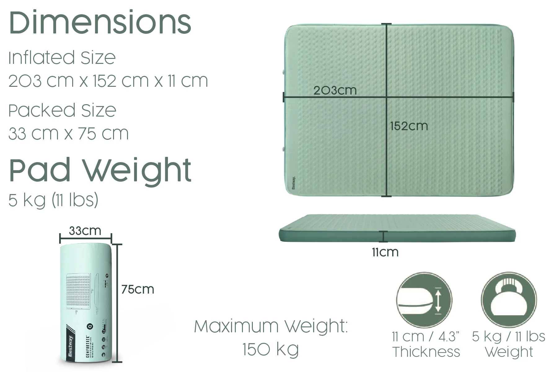 Comfortrek Luxe Elite Self-inflating Queen Sleeping Pad - Image 9