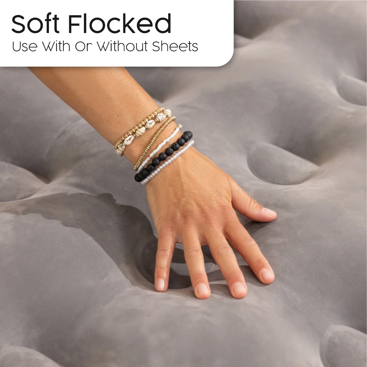 Single Flocked Jr Airbed with Electric AC Pump - Image 9